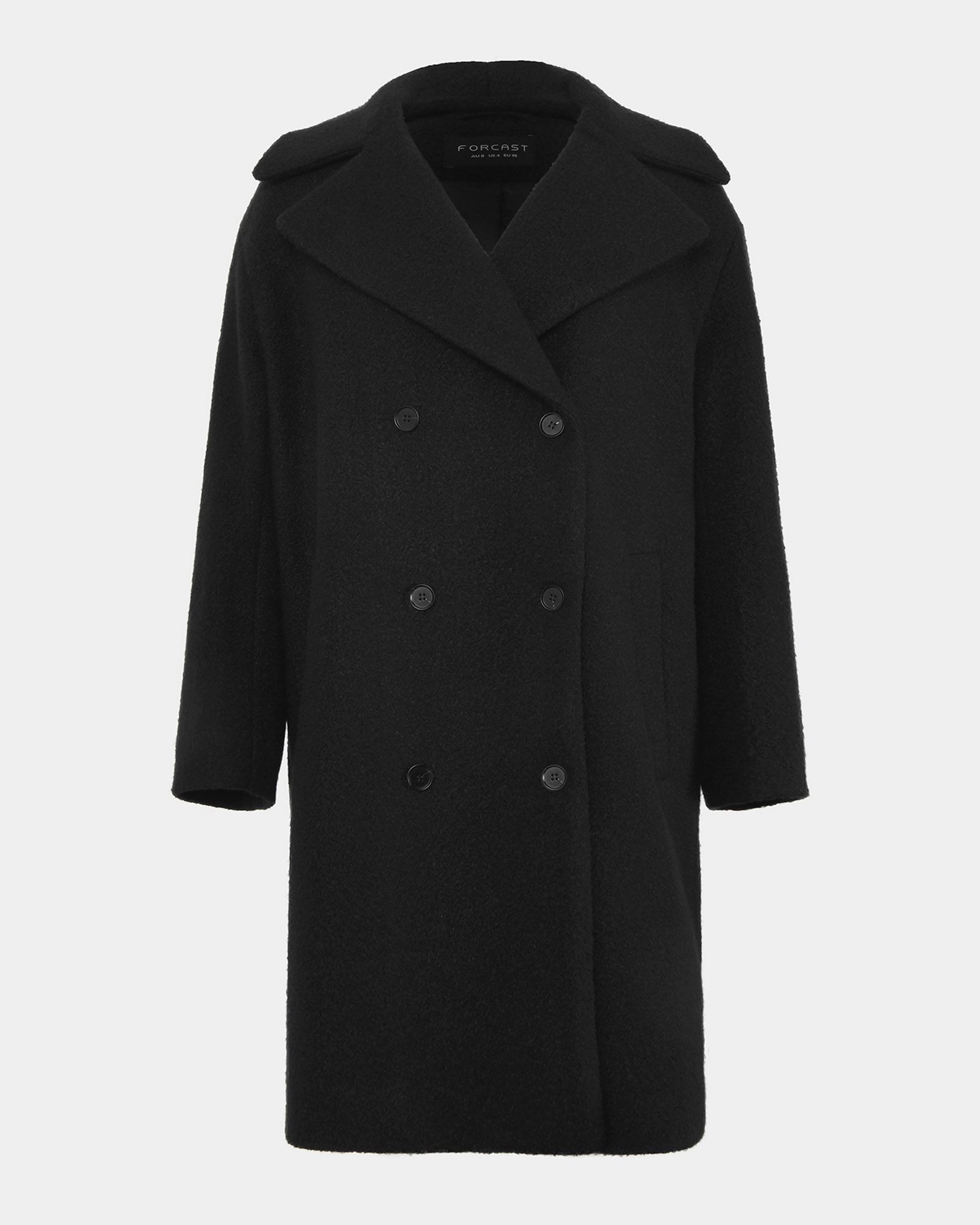 Zahra Boucle Yarn Coat Black Forcast Forcast AU