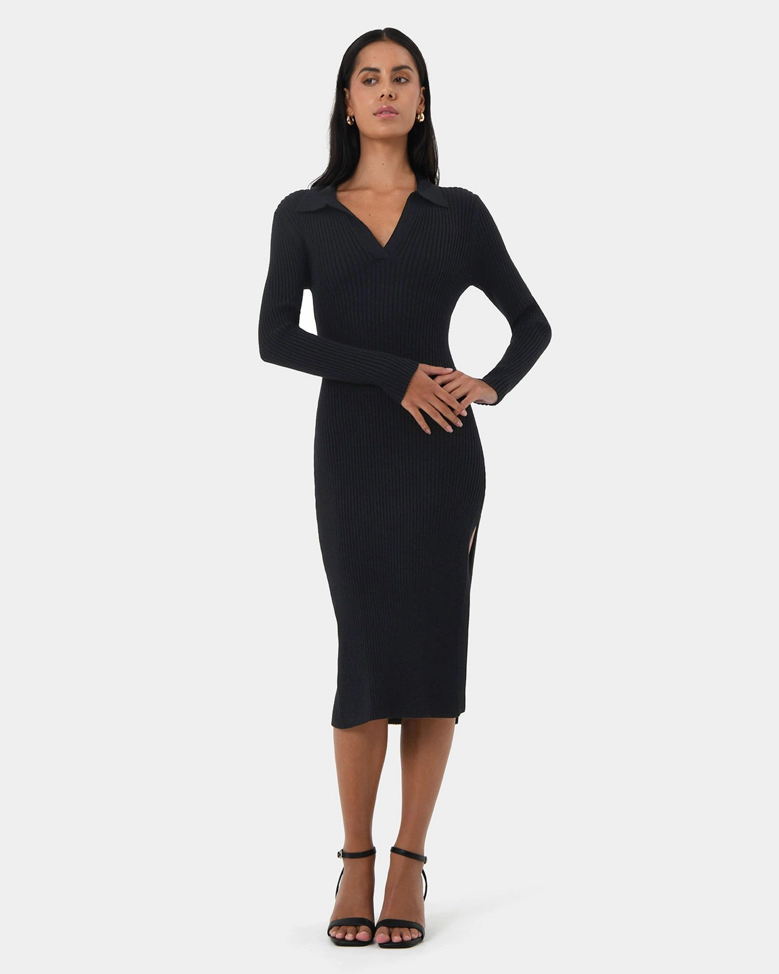 Forcast Clothing - Elliot Collared Knit Dress
