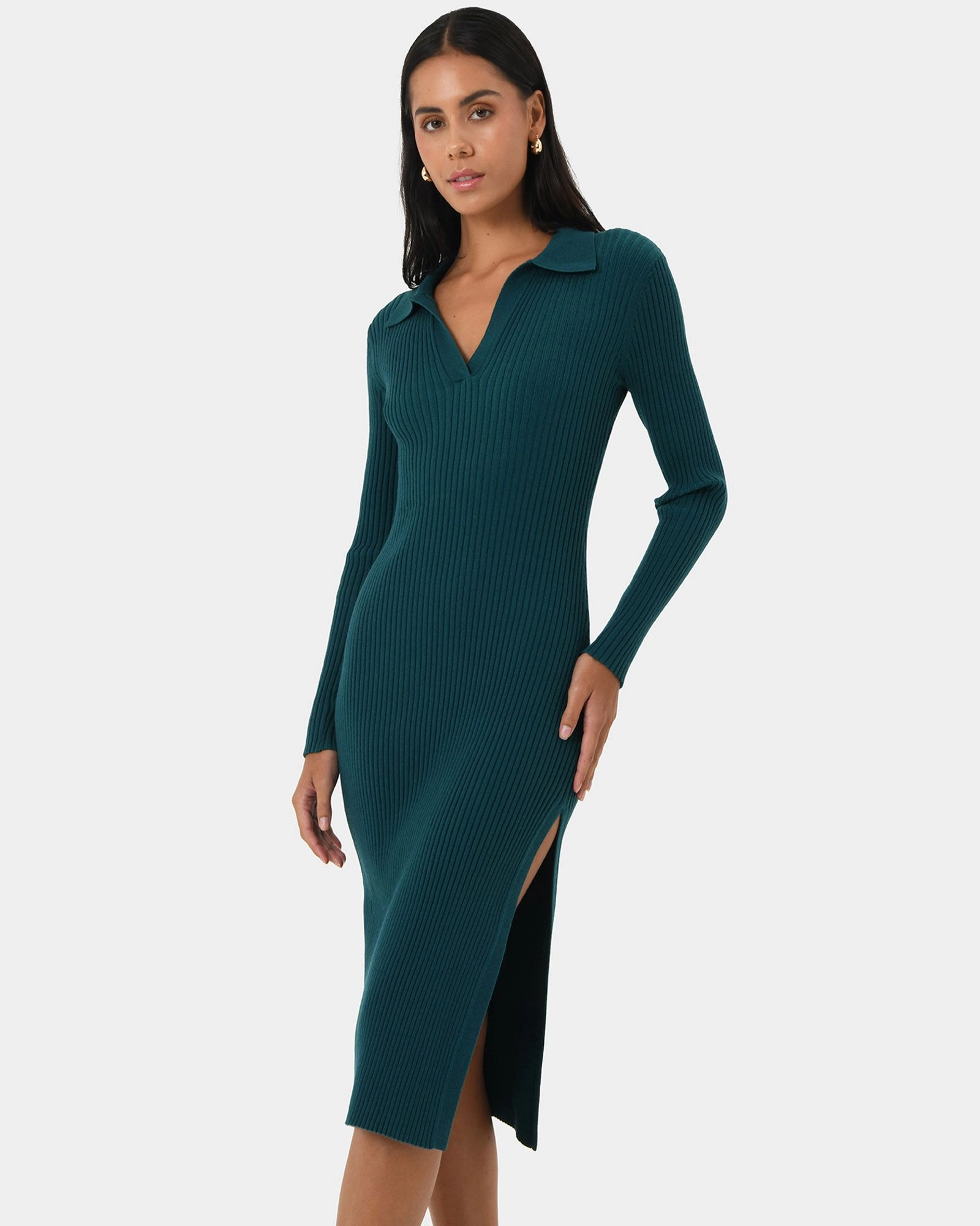 Forcast Clothing - Elliot Collared Knit Dress