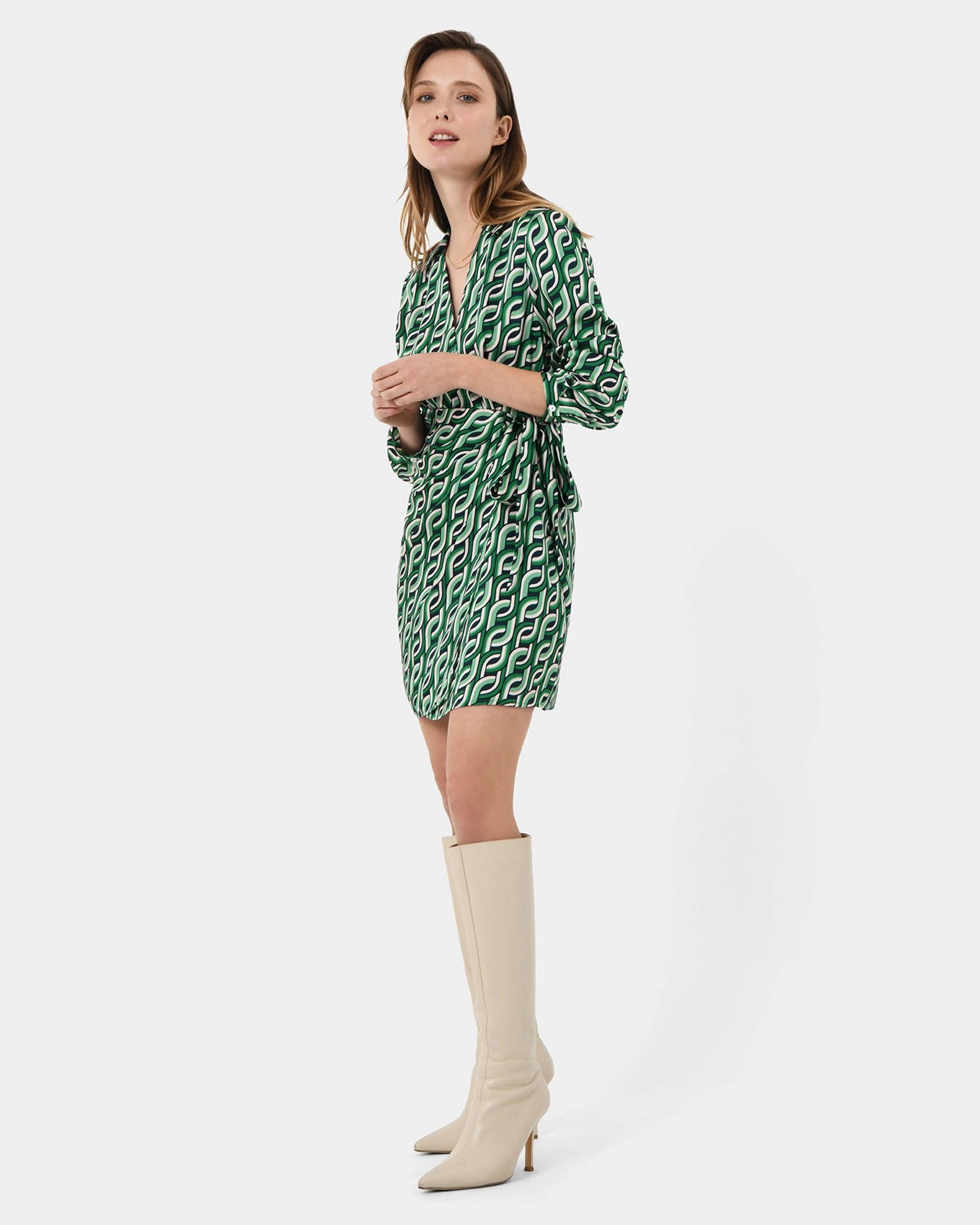 Forcast Clothing - Keira Printed Mini Wrap Dress