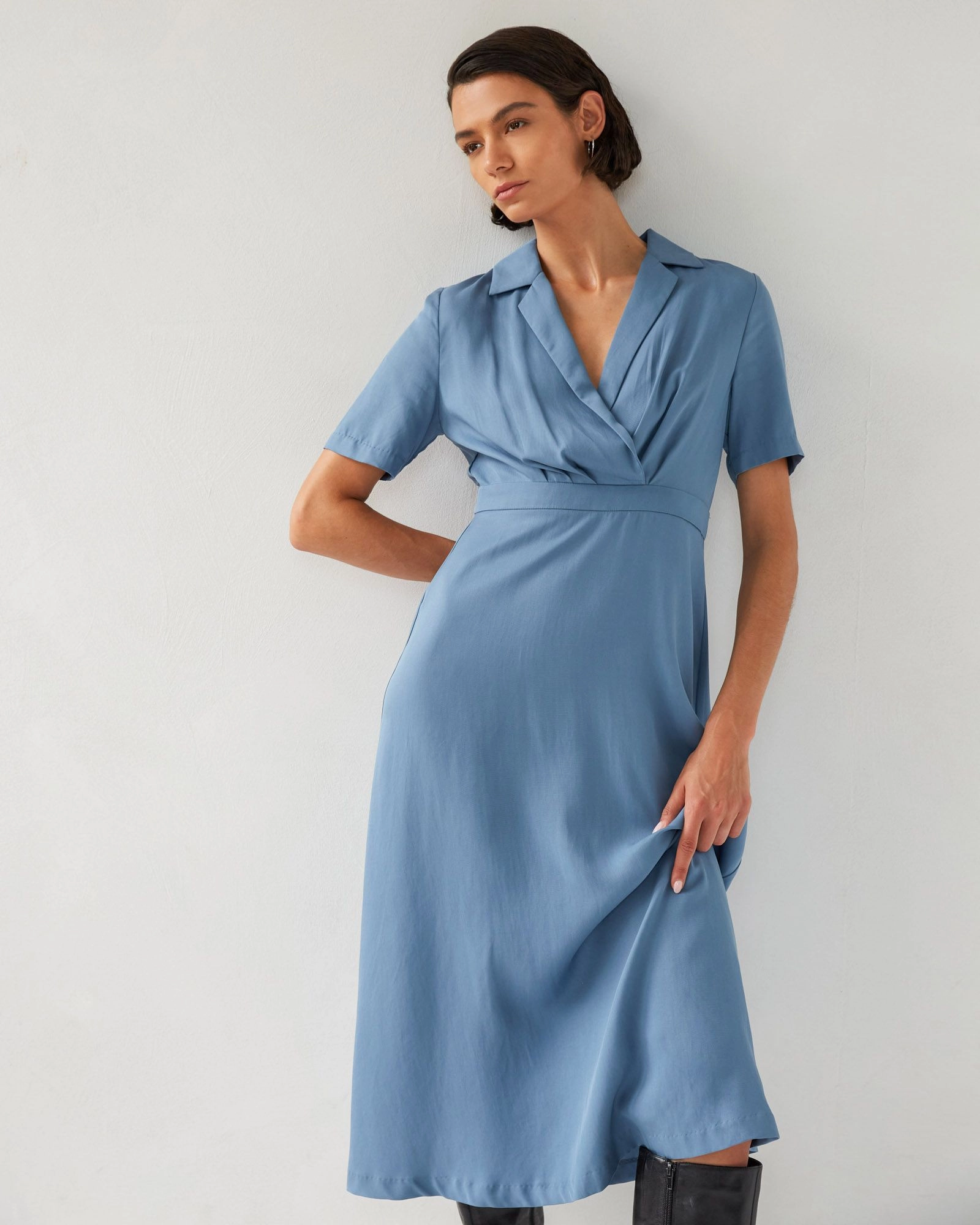 Forcast Clothing - Verity Collared Crossover Dress