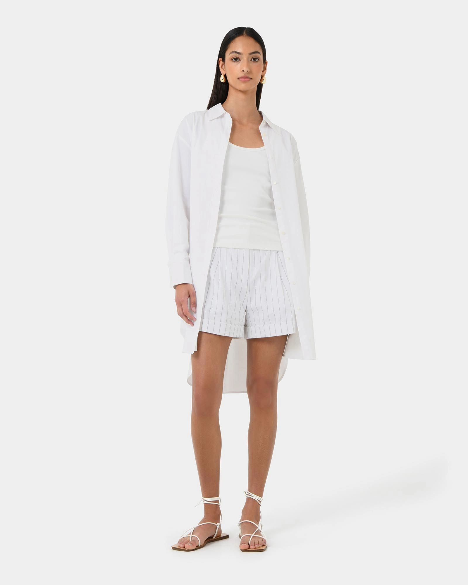 Forcast Clothing - Oakley Cotton Tie Shirt Dress