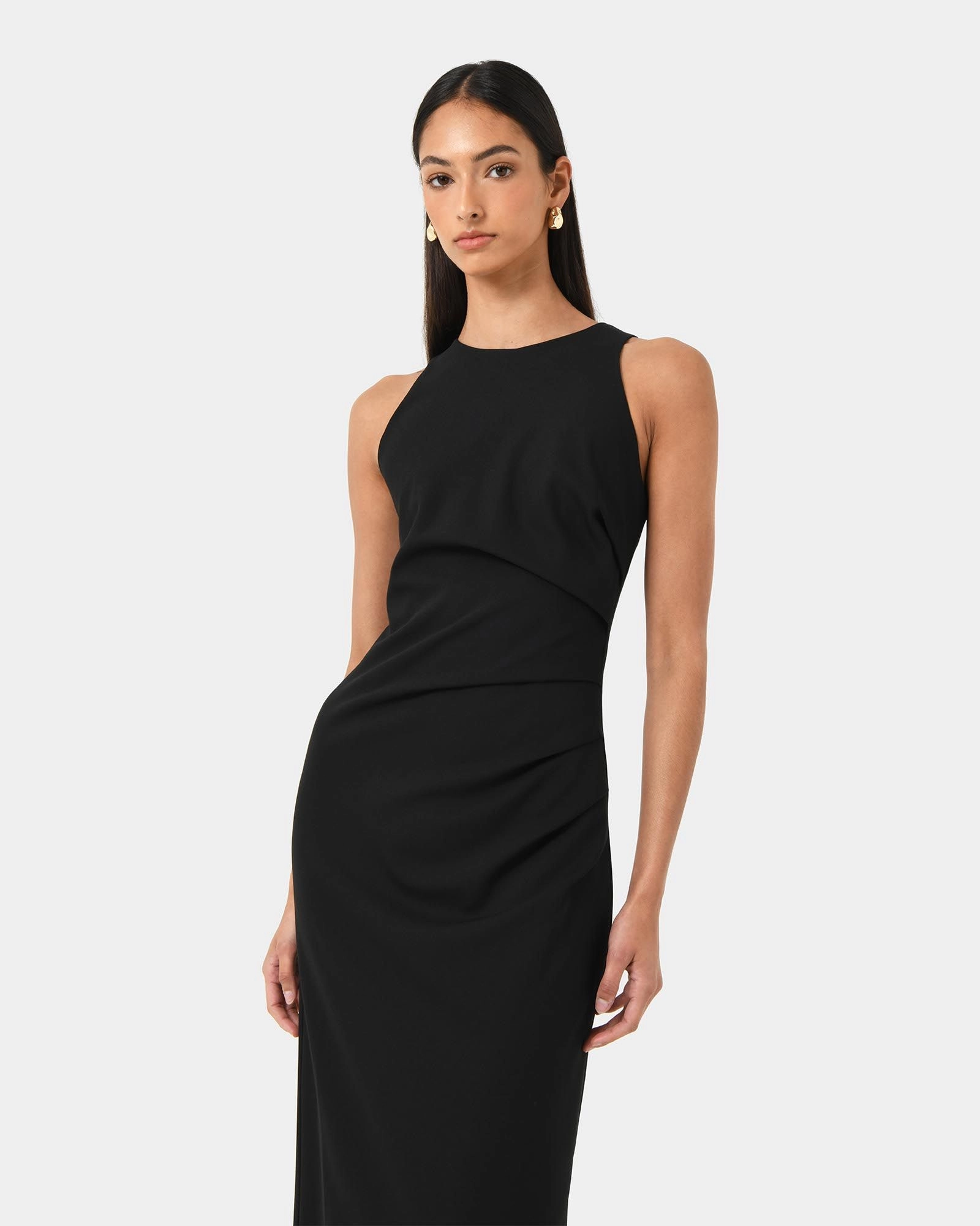 Forcast Clothing - Leah Side Ruched Midi Dress