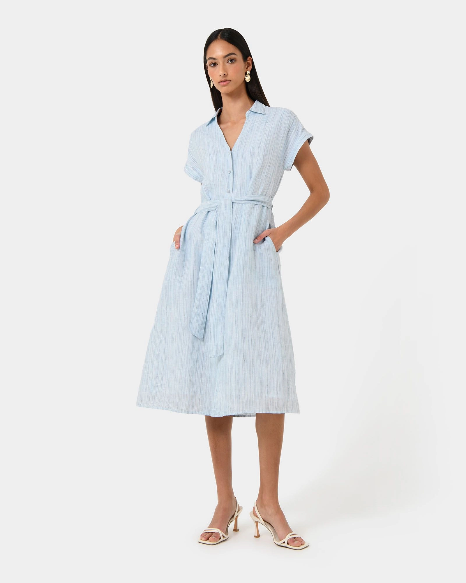 Forcast Clothing - Paris Linen Midi Dress