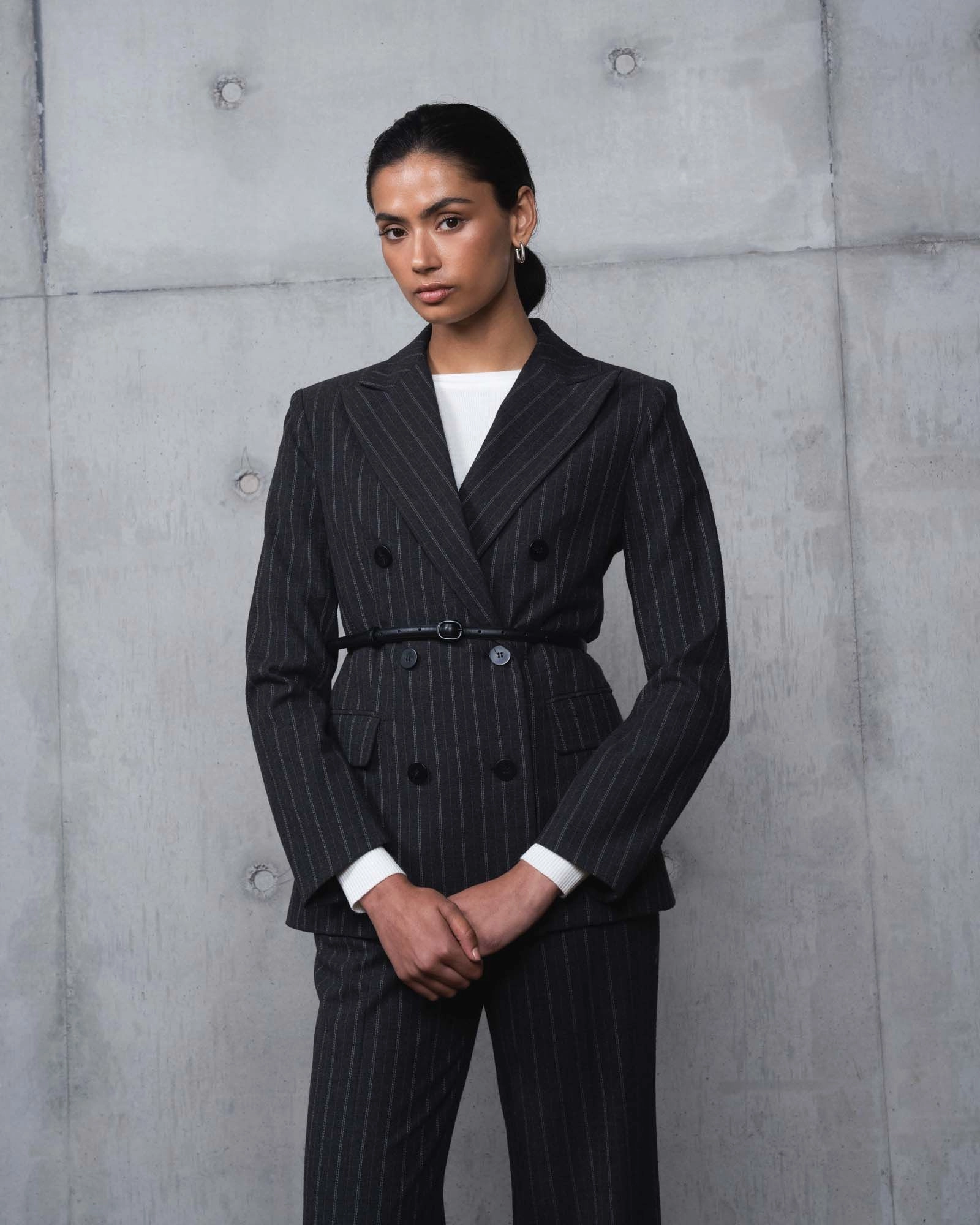 Forcast Clothing - Beatrice Double Breasted Stripe Blazer 