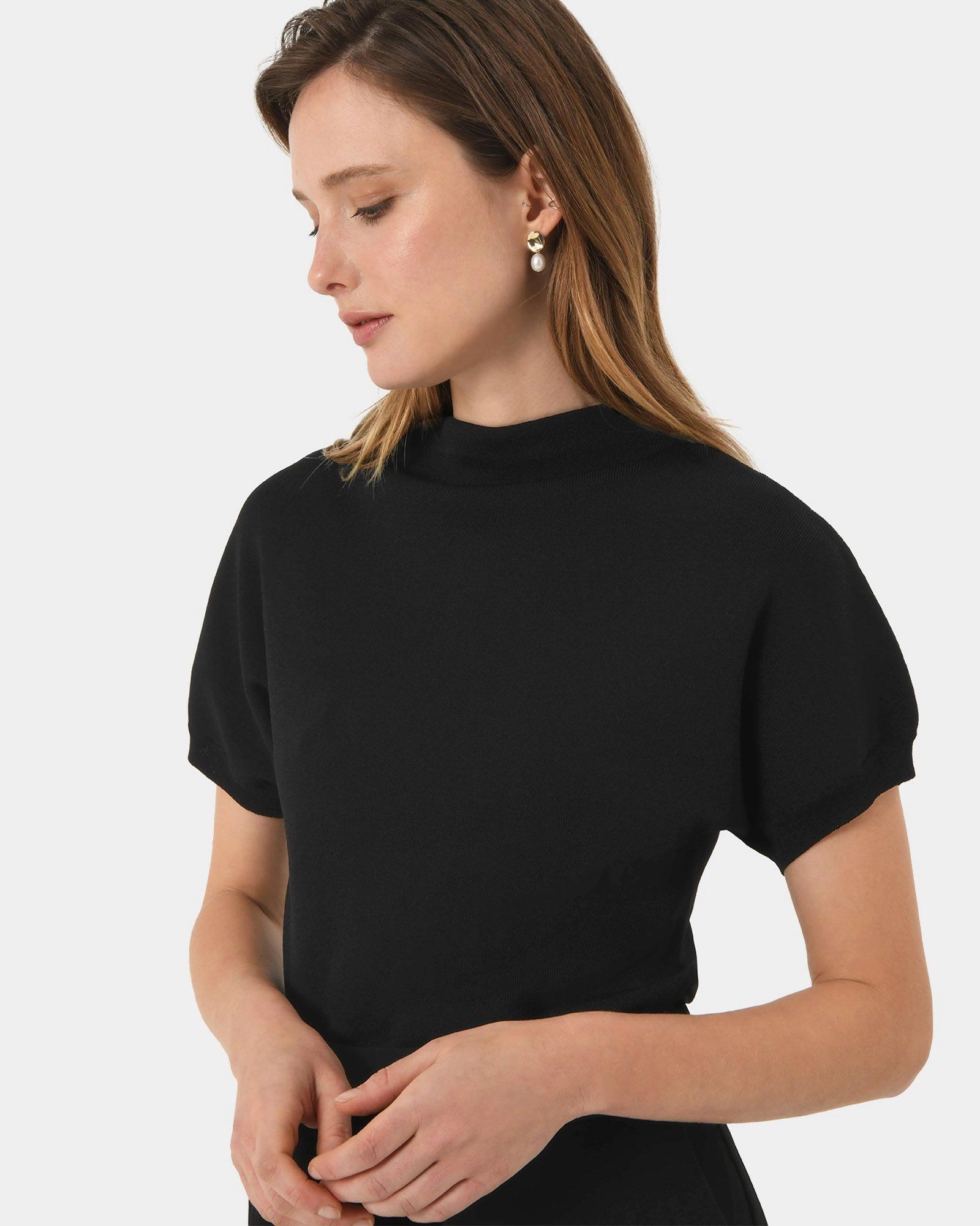 Maja High Neck Knit Top Black Forcast Forcast AU