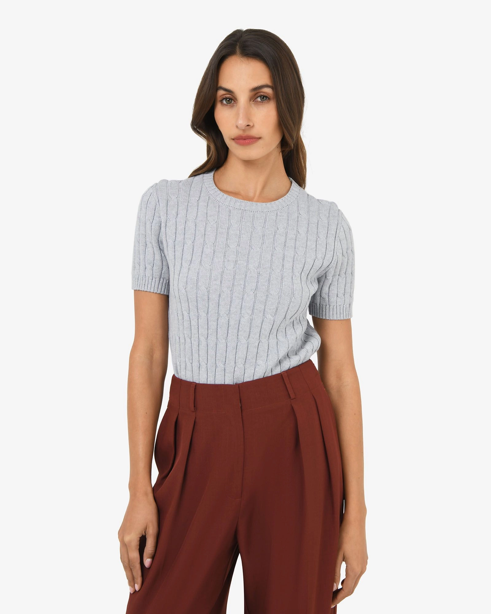 Forcast Clothing - Anita Short Sleeve Cable Knit 