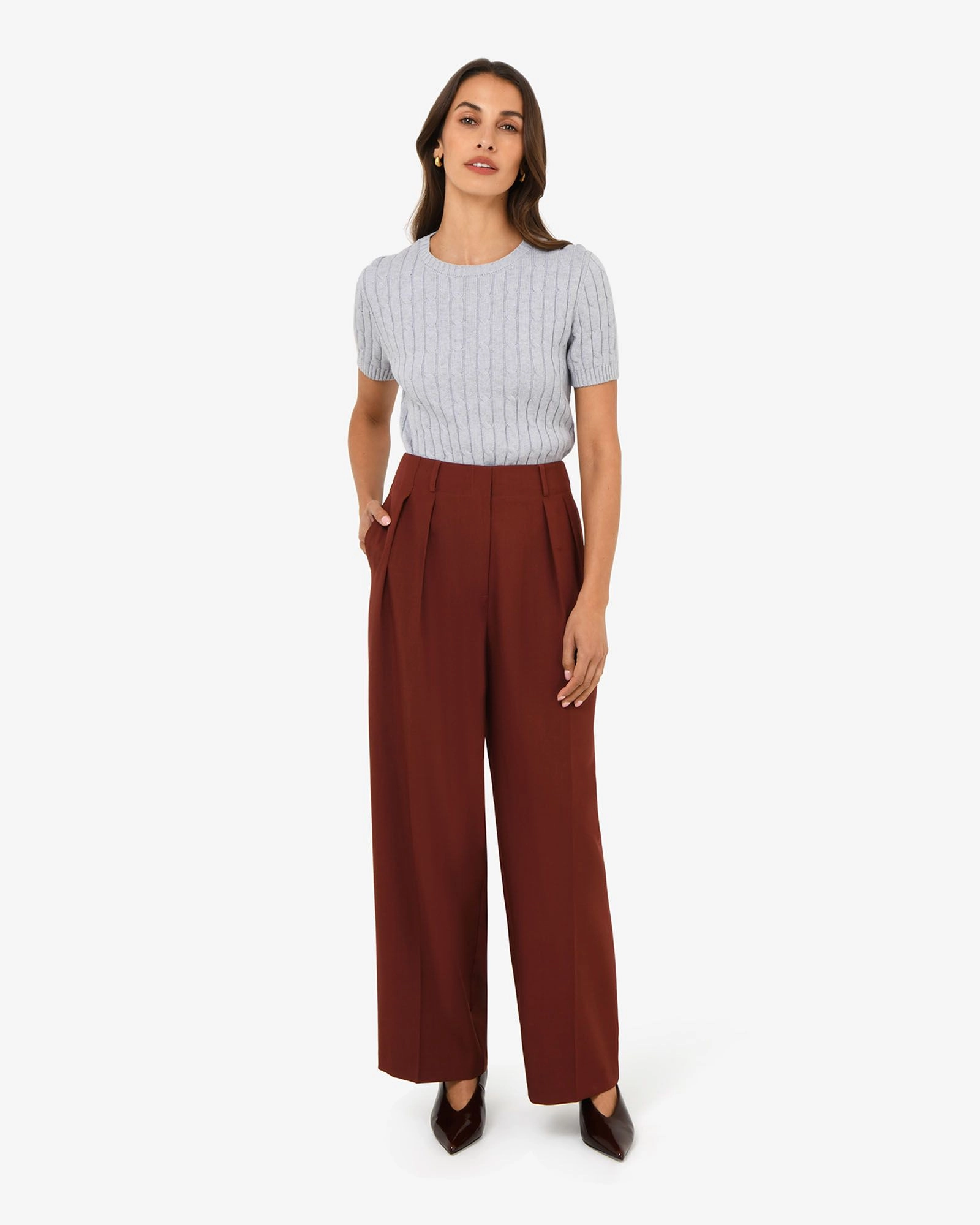 Forcast Clothing - Anita Short Sleeve Cable Knit 