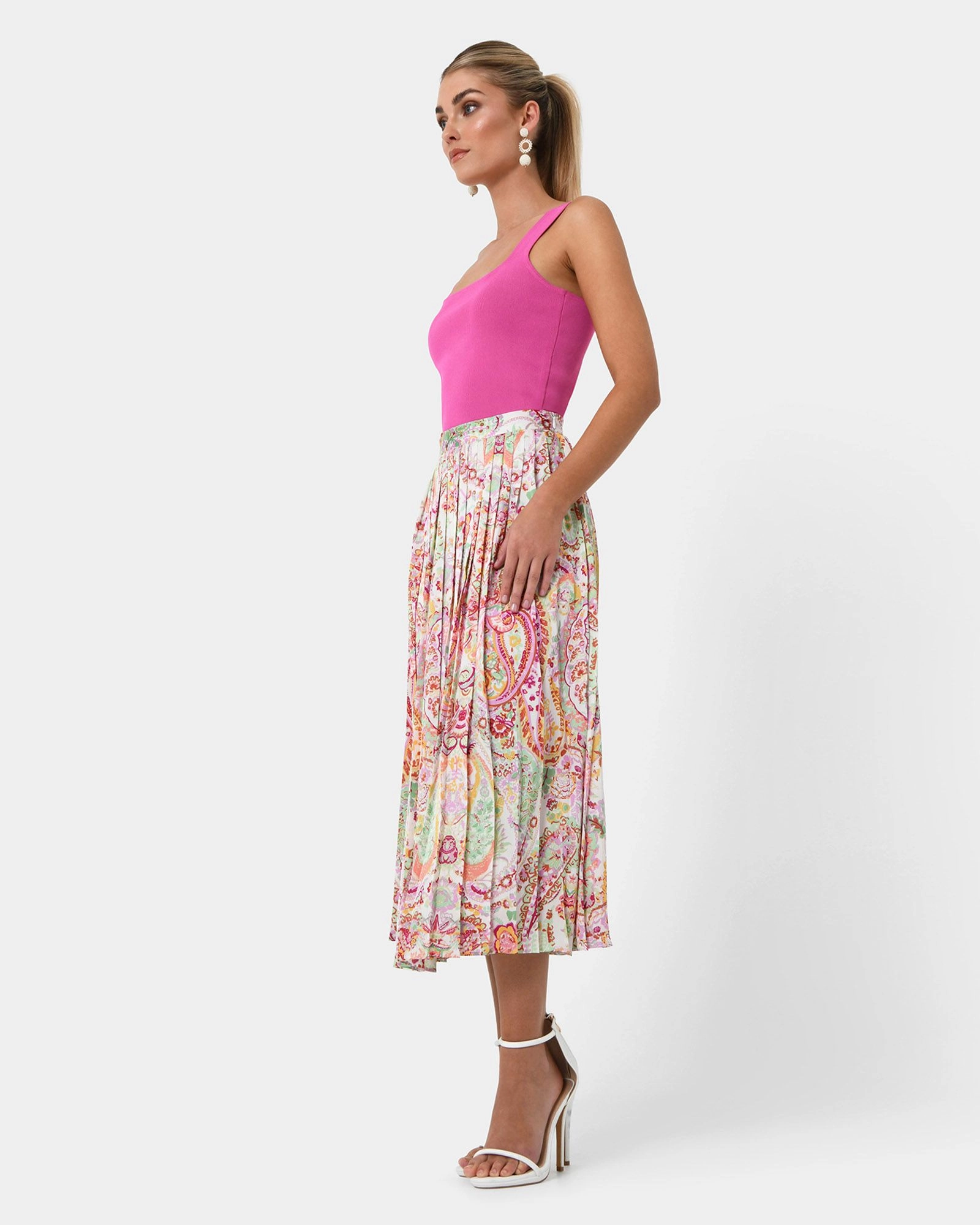 Green pleated skirt australia store