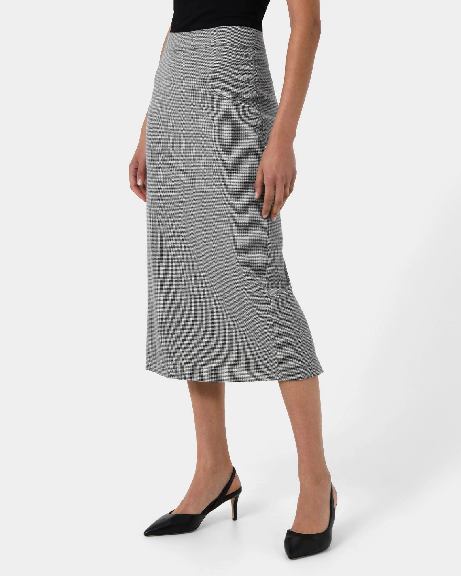 Forcast Clothing - Rein Houndstooth Midi Skirt