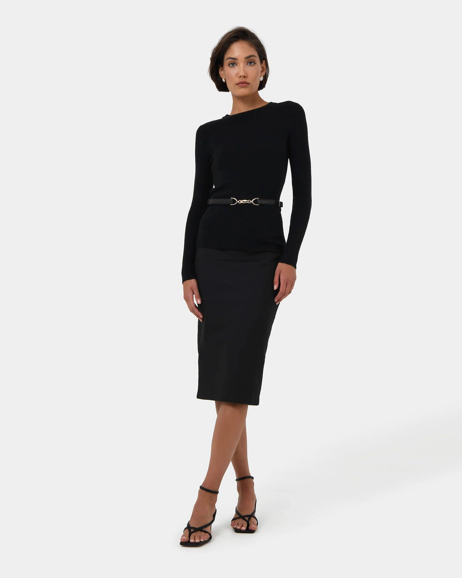 Forcast Clothing - Safira Midi Pencil Skirt 