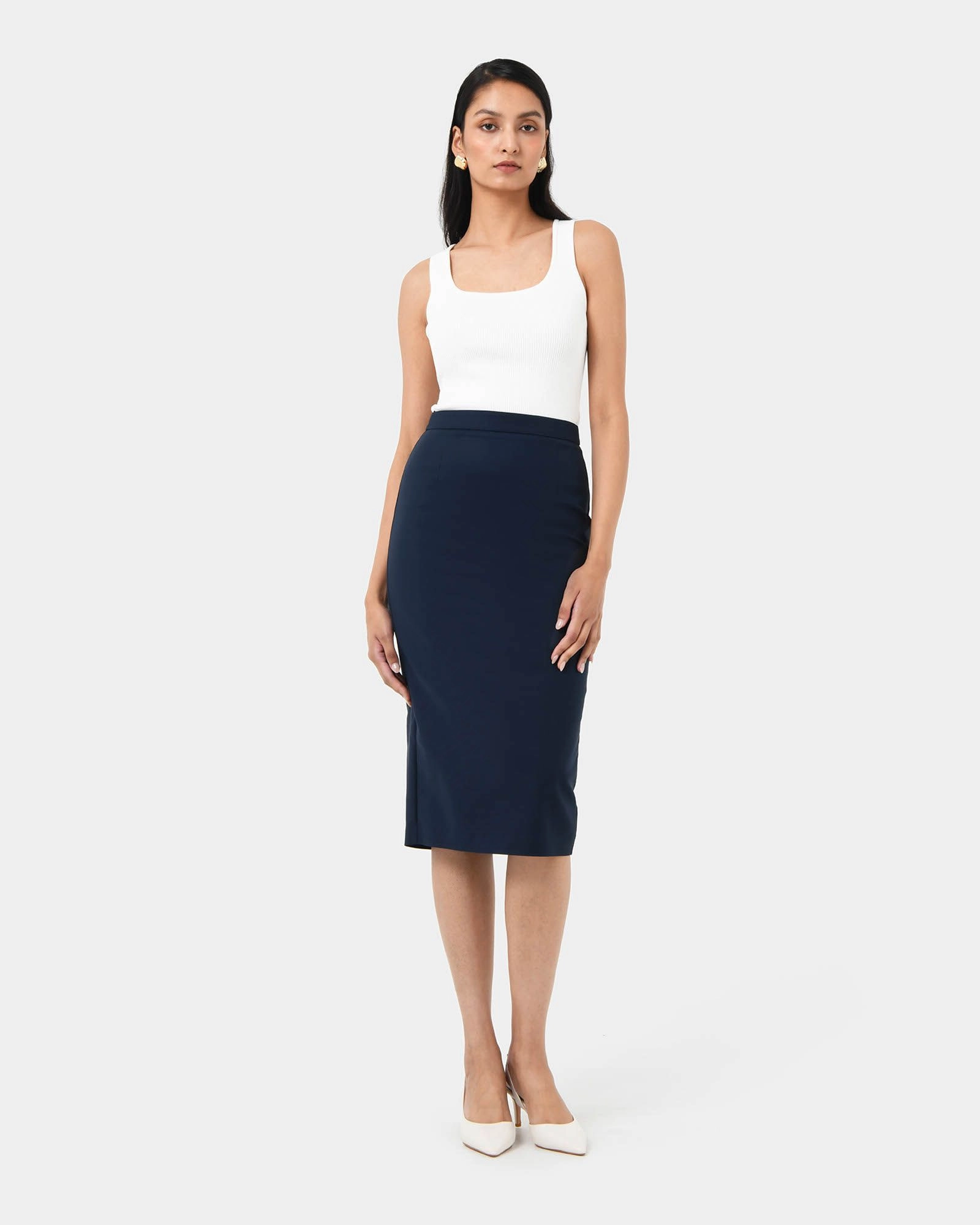 Forcast Clothing - Safira Midi Pencil Skirt