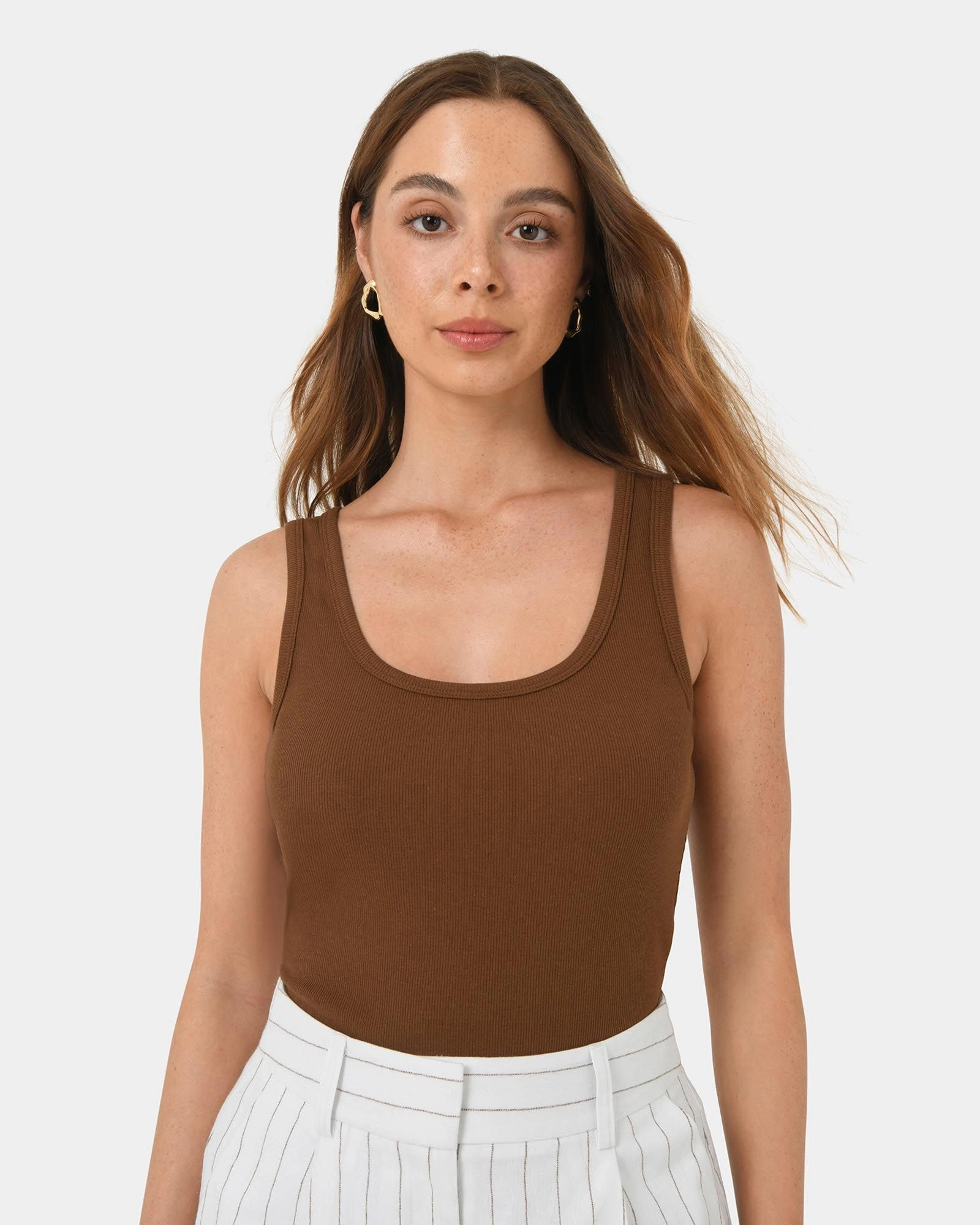 Forcast Clothing - Devin Ribbed Singlet Top