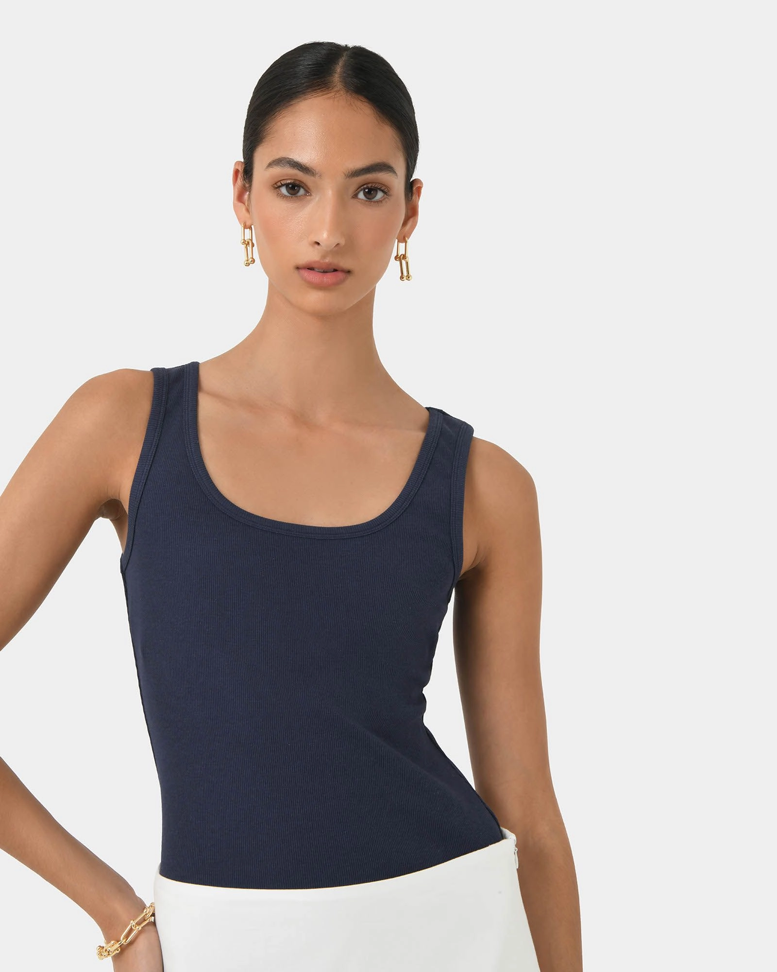 Forcast Clothing - Devin Ribbed Singlet Top