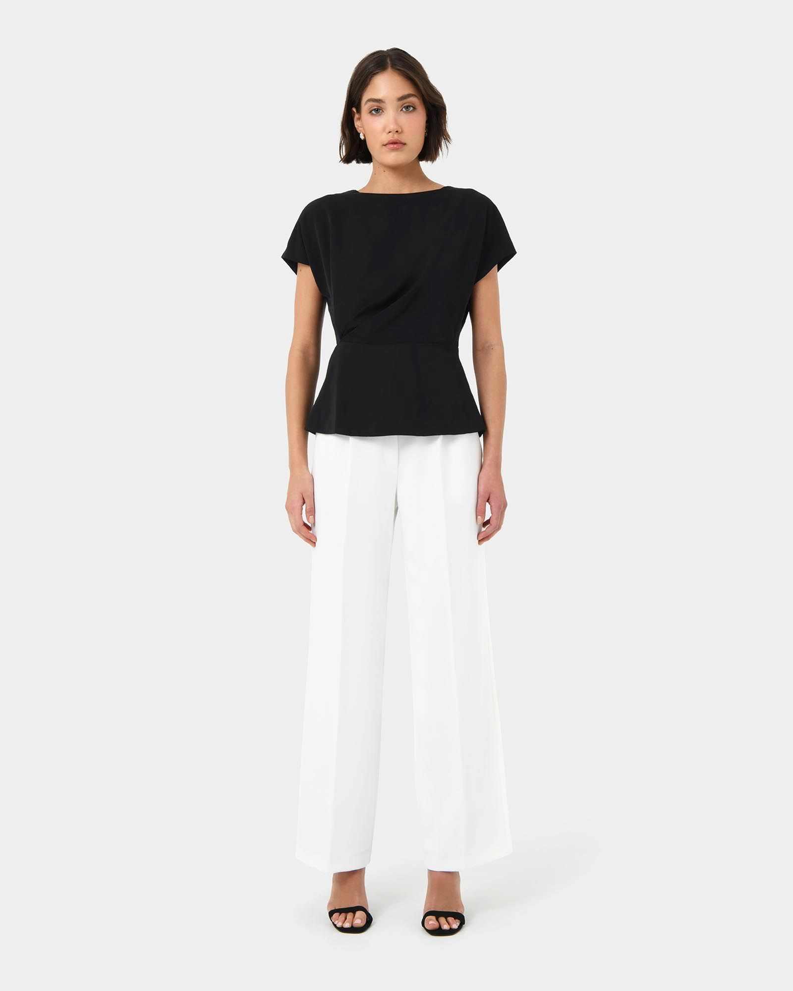 Forcast Clothing - Bonnie Gathered Peplum Top