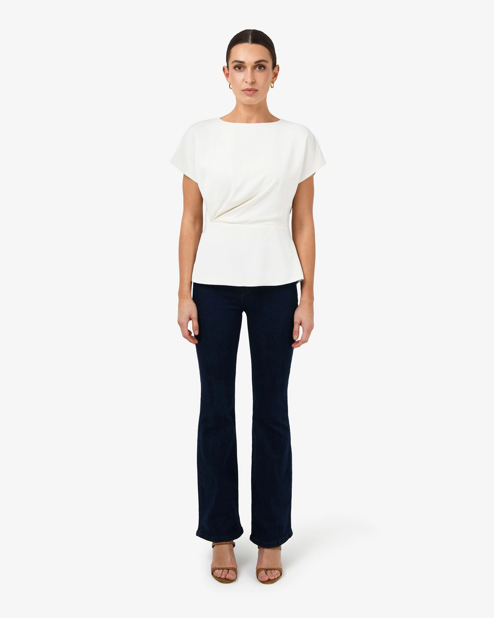 Forcast Clothing - Bonnie Gathered Peplum Top