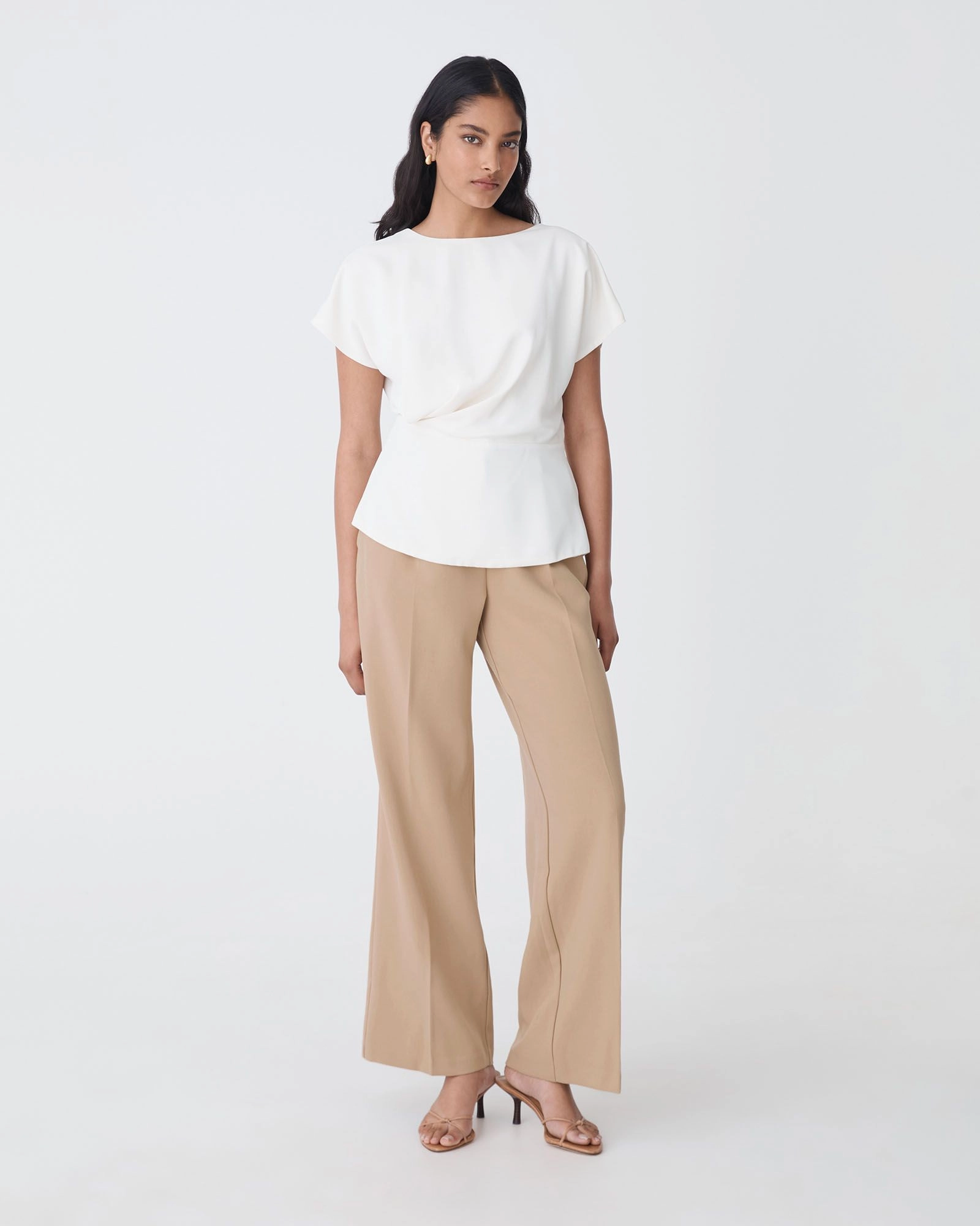 Forcast Clothing - Bonnie Gathered Peplum Top