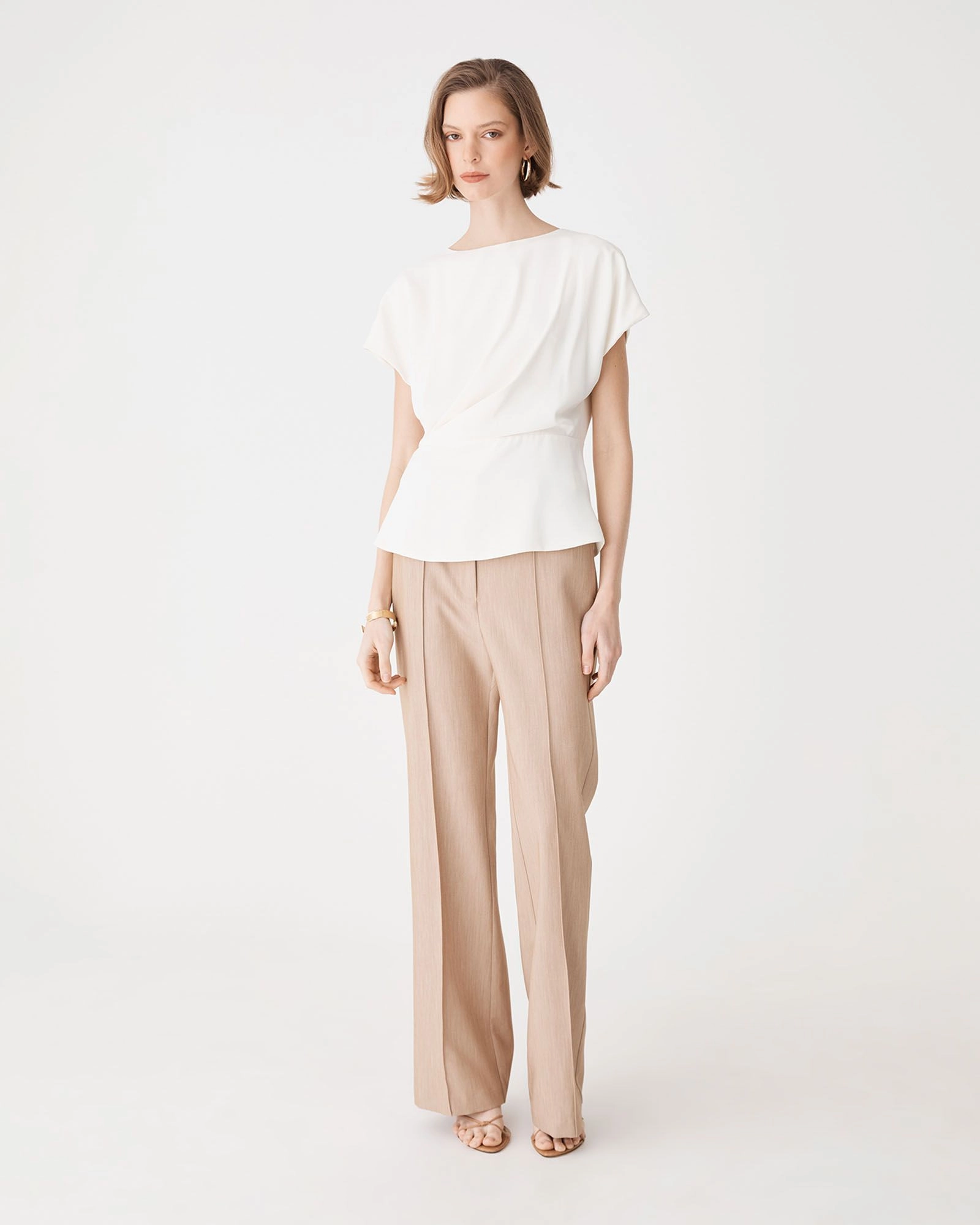 Forcast Clothing - Bonnie Gathered Peplum Top