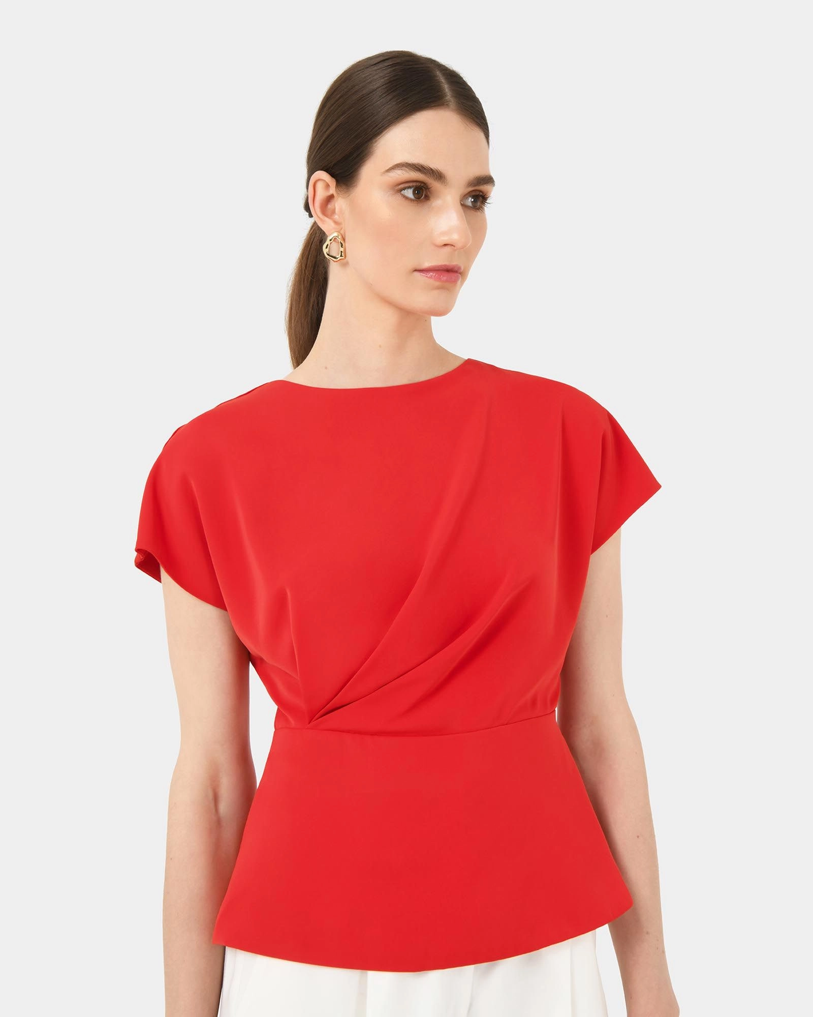 Forcast Clothing - Bonnie Gathered Peplum Top