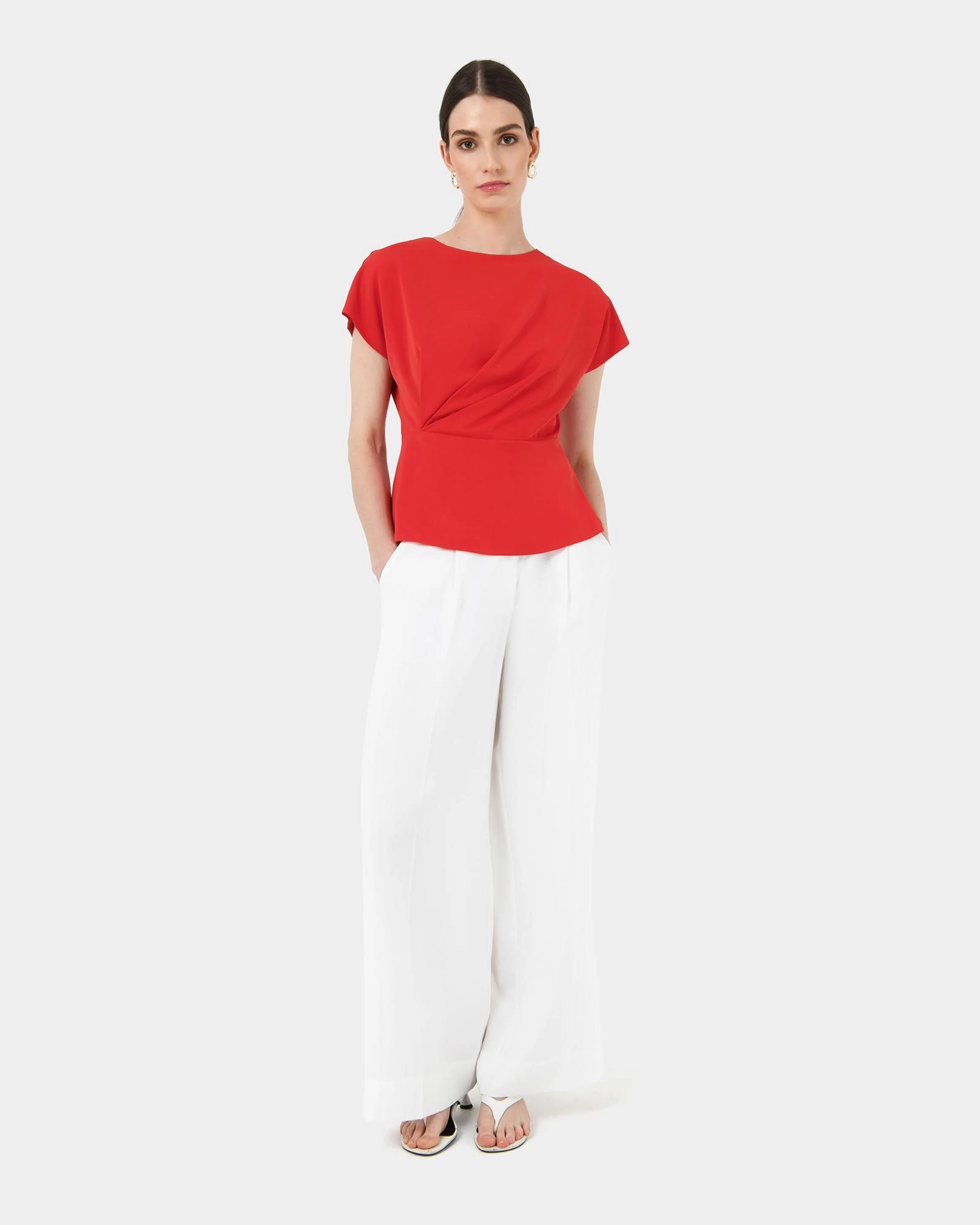 Forcast Clothing - Bonnie Gathered Peplum Top