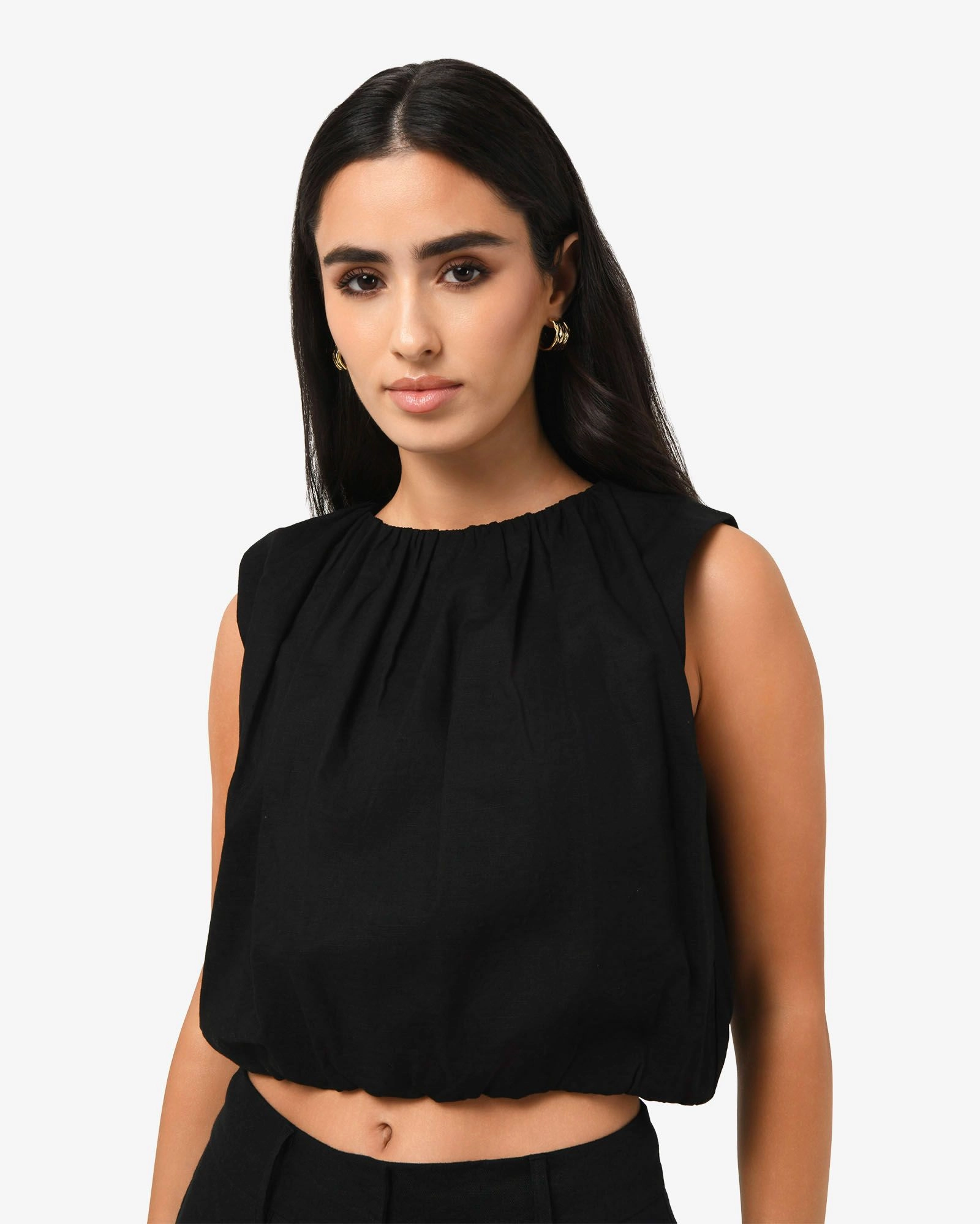 Forcast Clothing - Kenya Rouched Linen Top