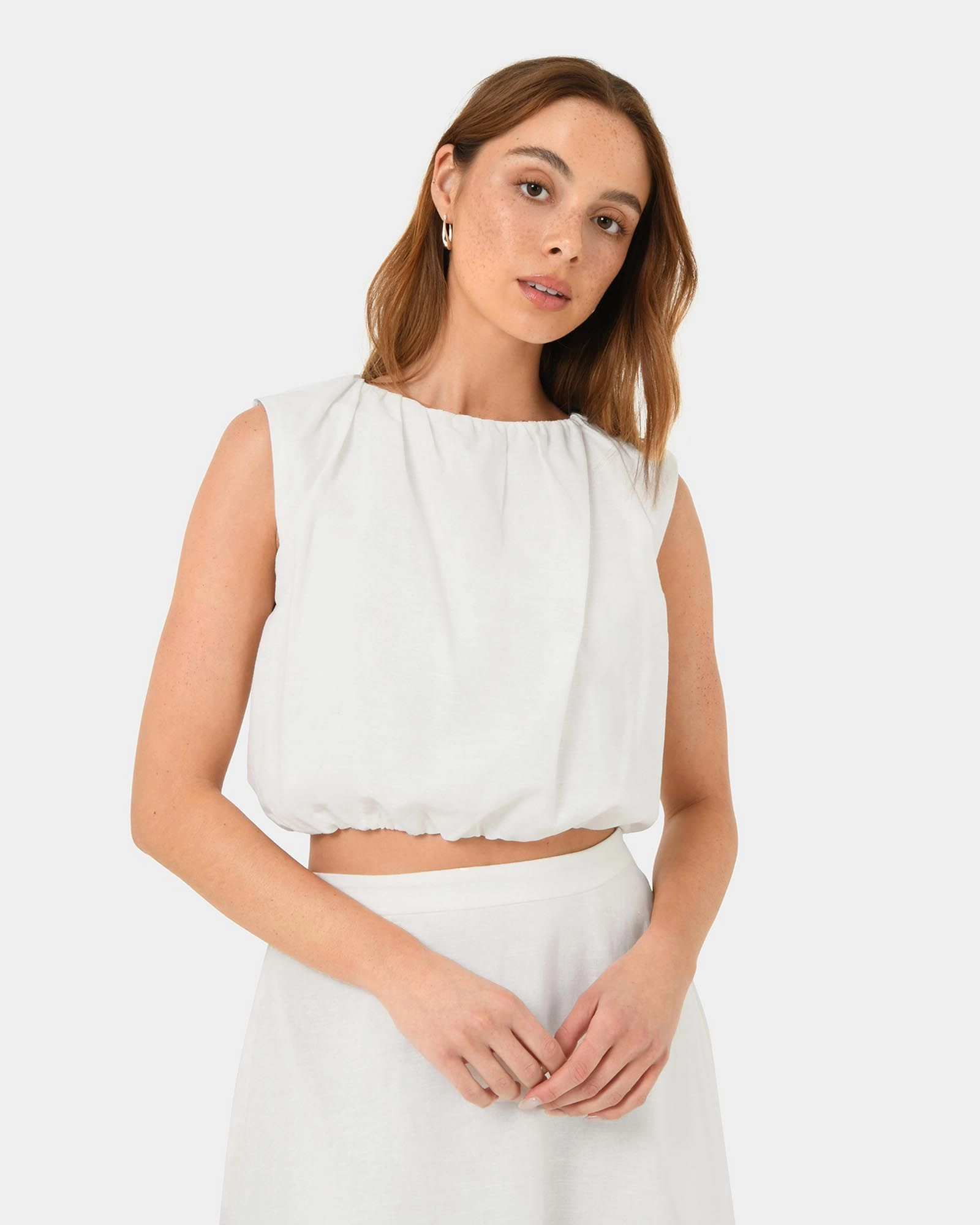 Forcast Clothing - Kenya Rouched Linen Top