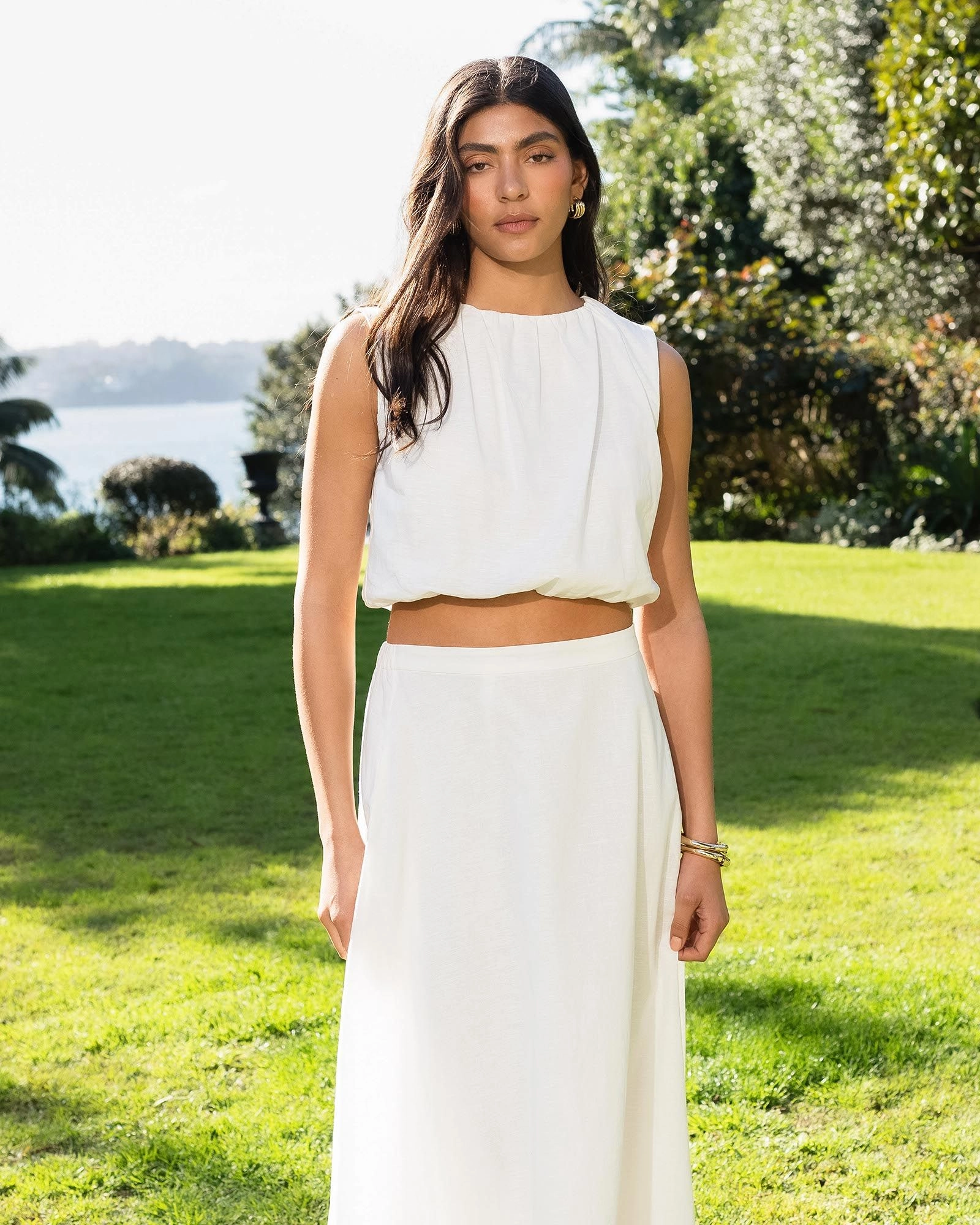 Forcast Clothing - Kenya Rouched Linen Top