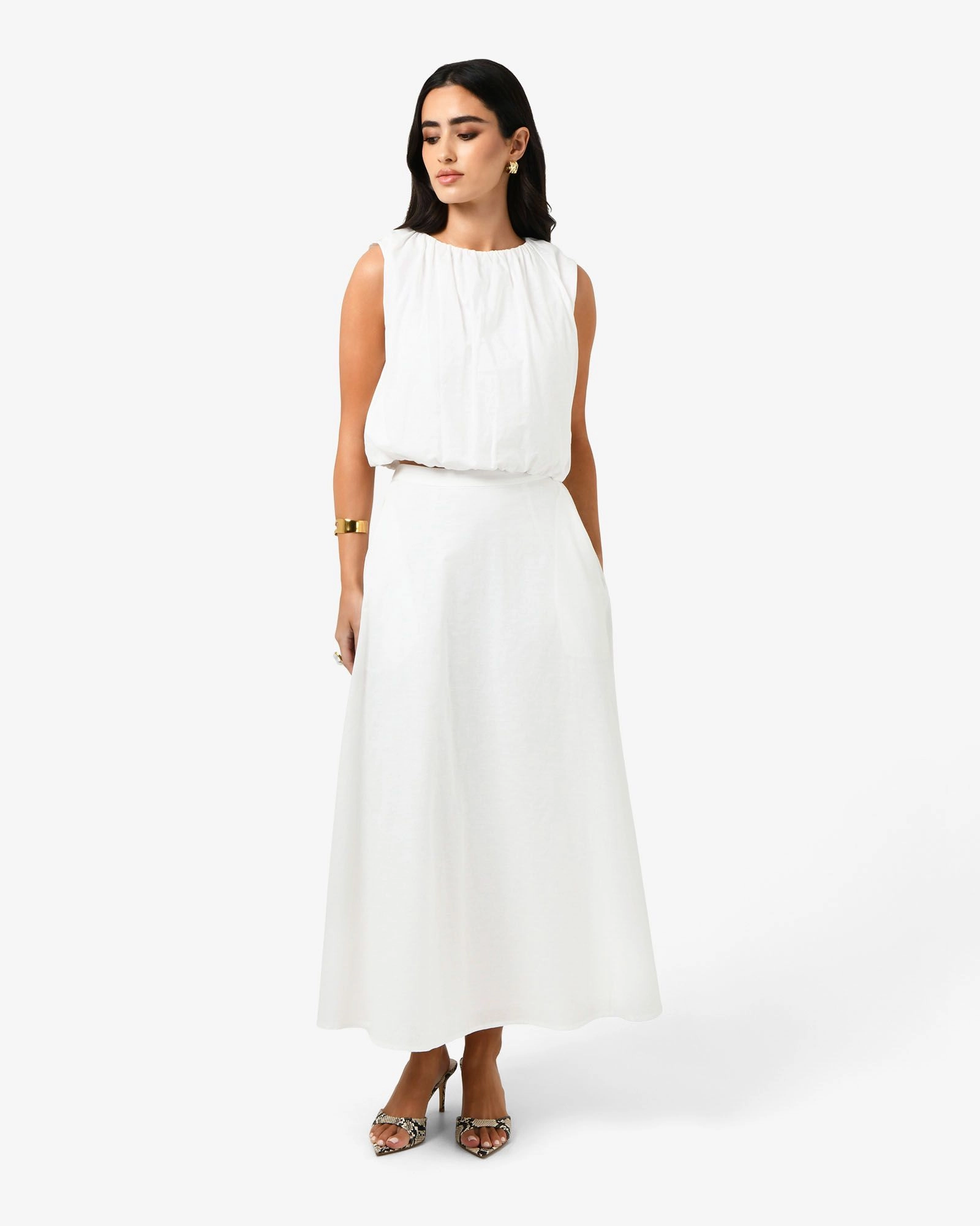 Forcast Clothing - Kenya Rouched Linen Top