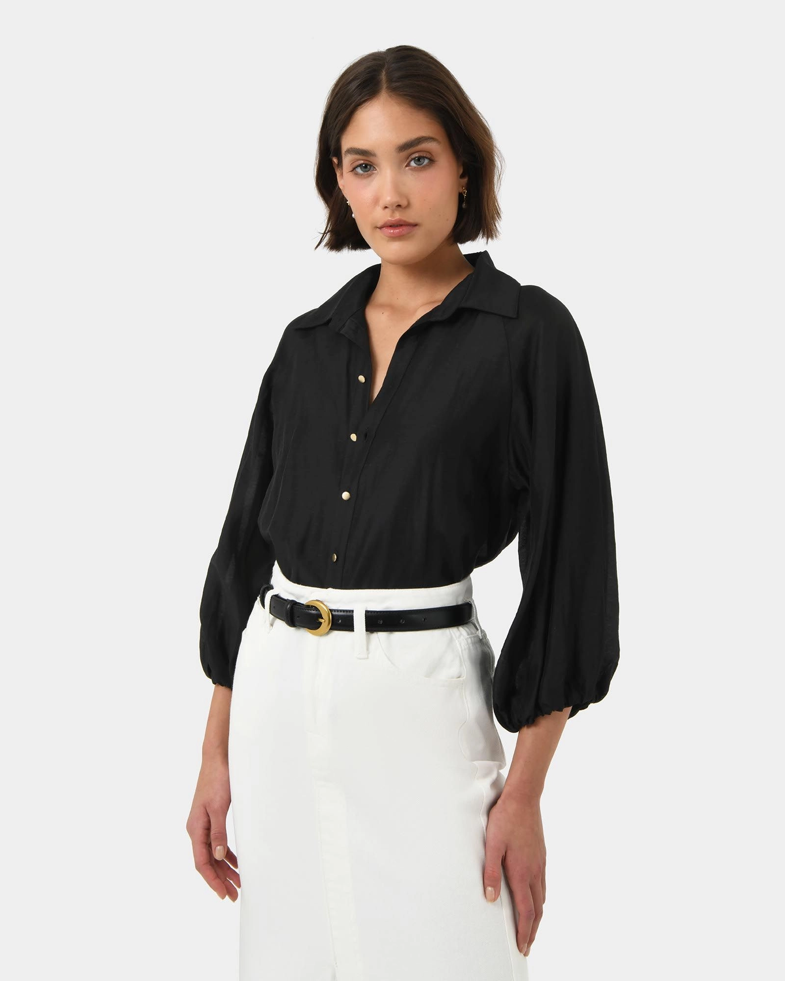 Forcast Clothing - Giulia Gold Button Blouse