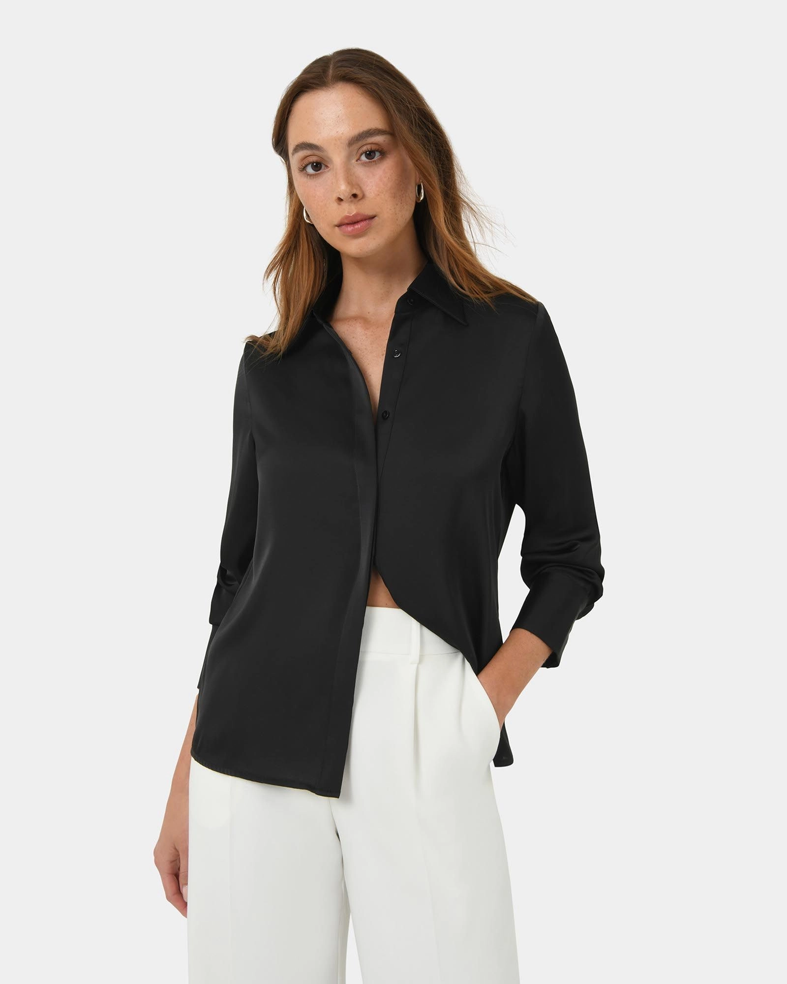 Forcast Clothing - Mae Satin Shirt 