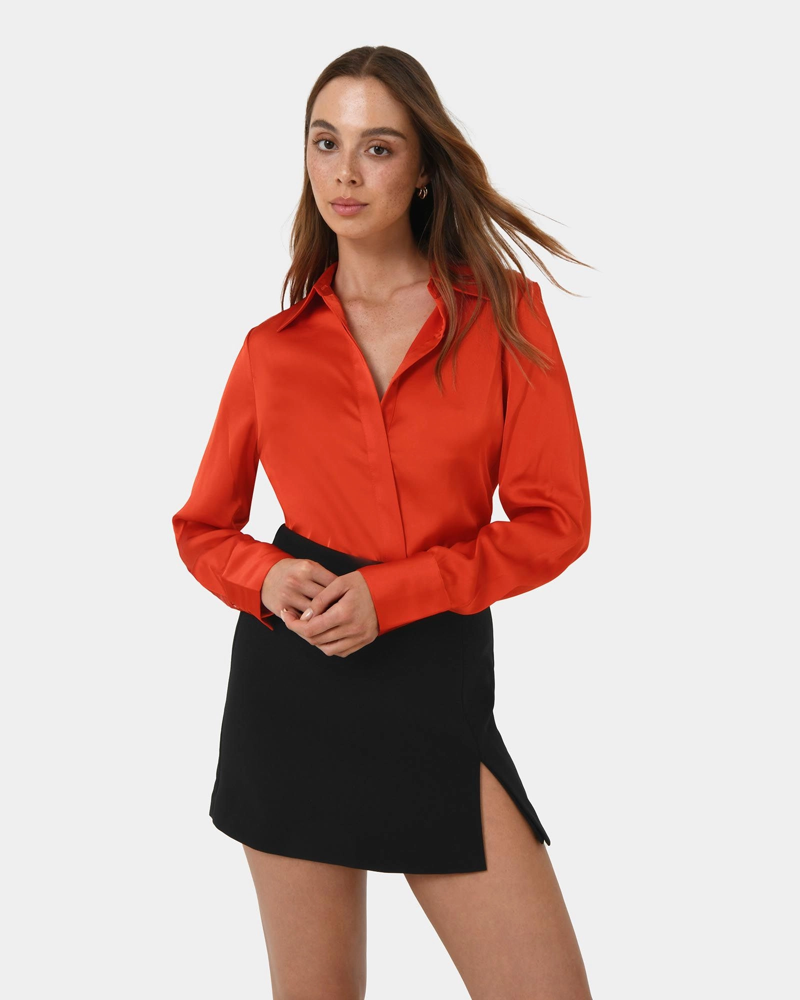 Forcast Clothing - Mae Satin Shirt 