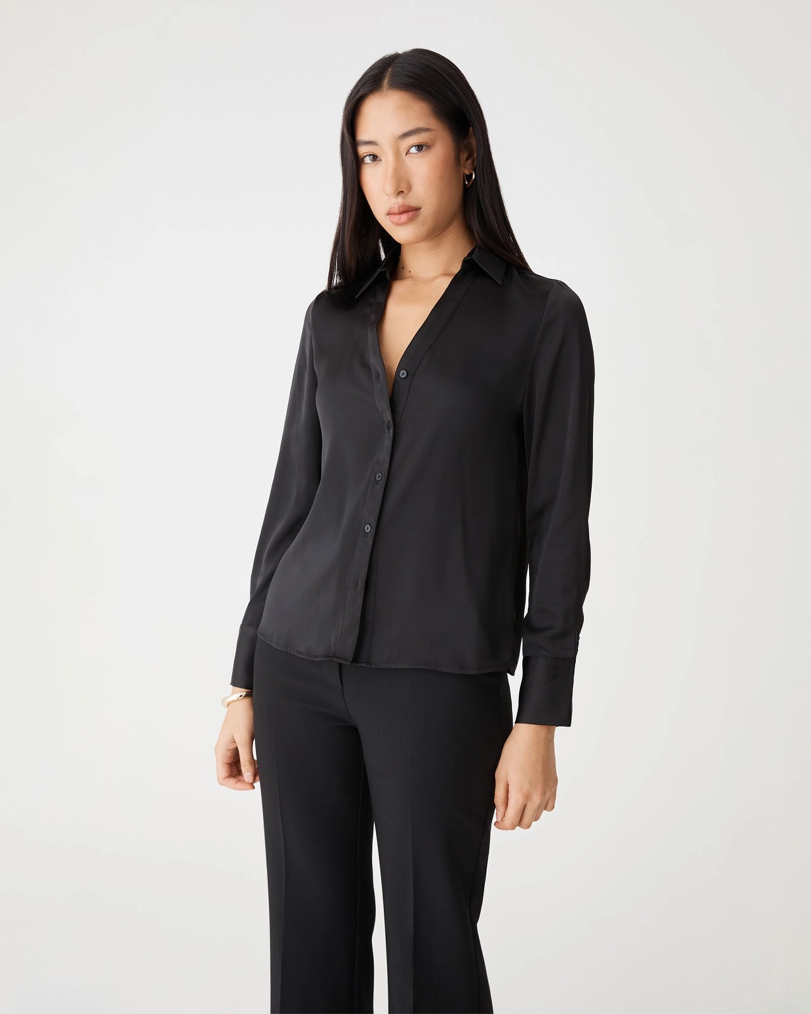 Forcast Clothing - Lila V-Neck Satin Blouse