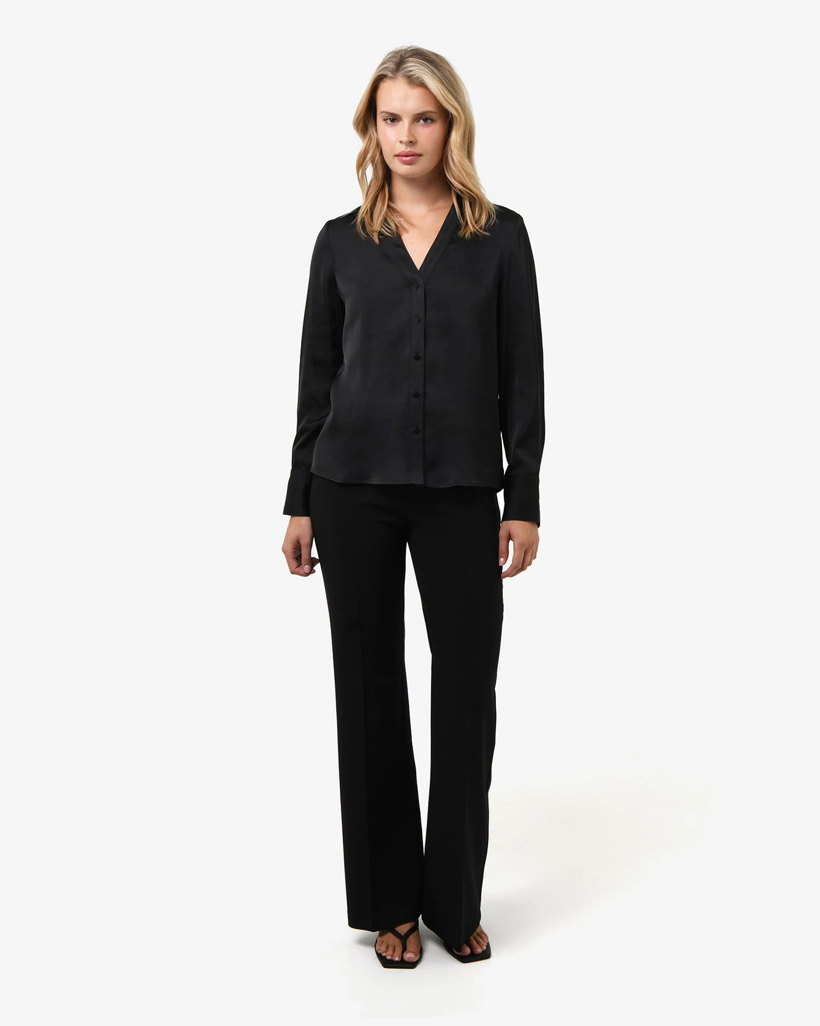 Forcast Clothing - Lila V-Neck Satin Blouse