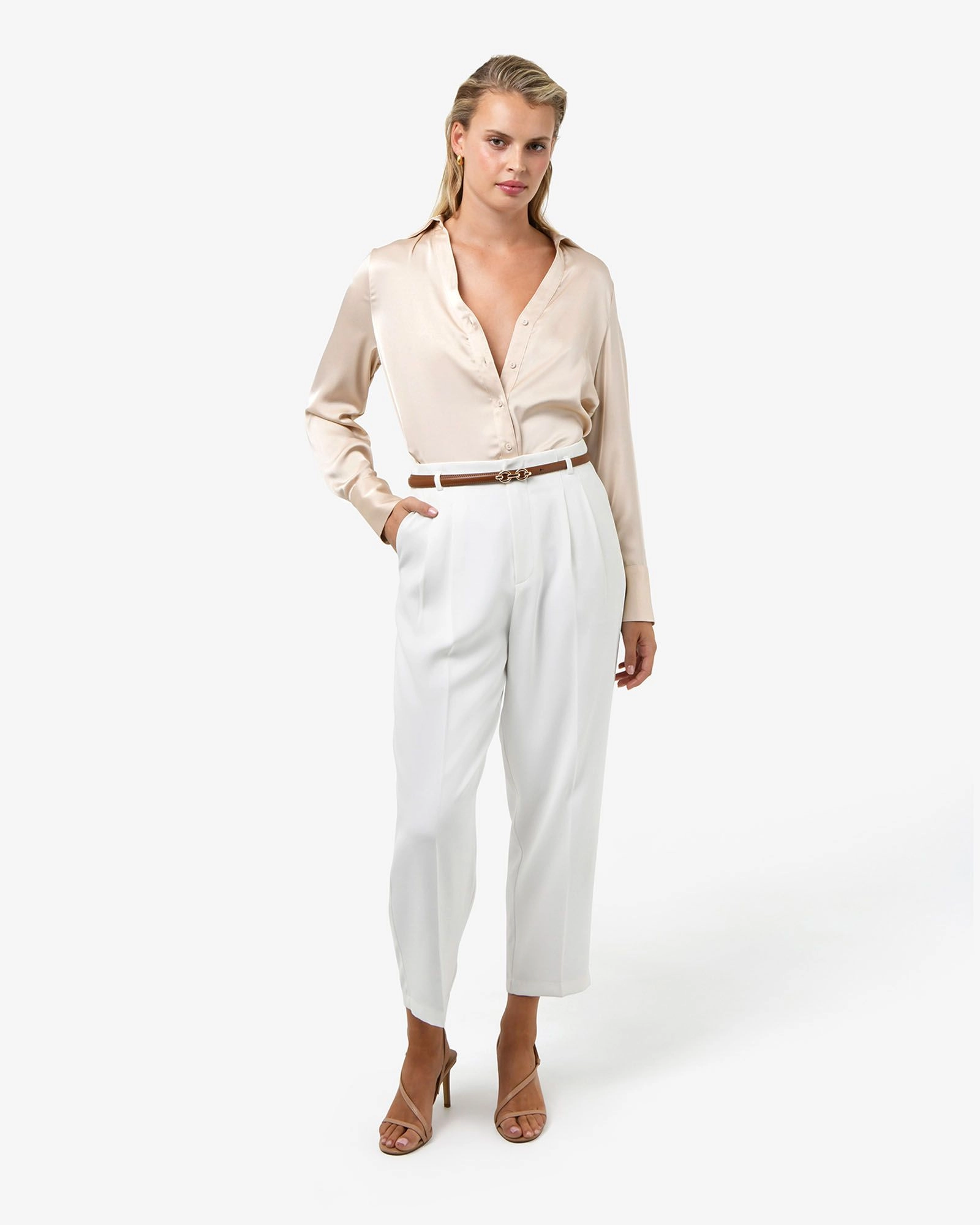 Forcast Clothing - Lila V-Neck Satin Blouse