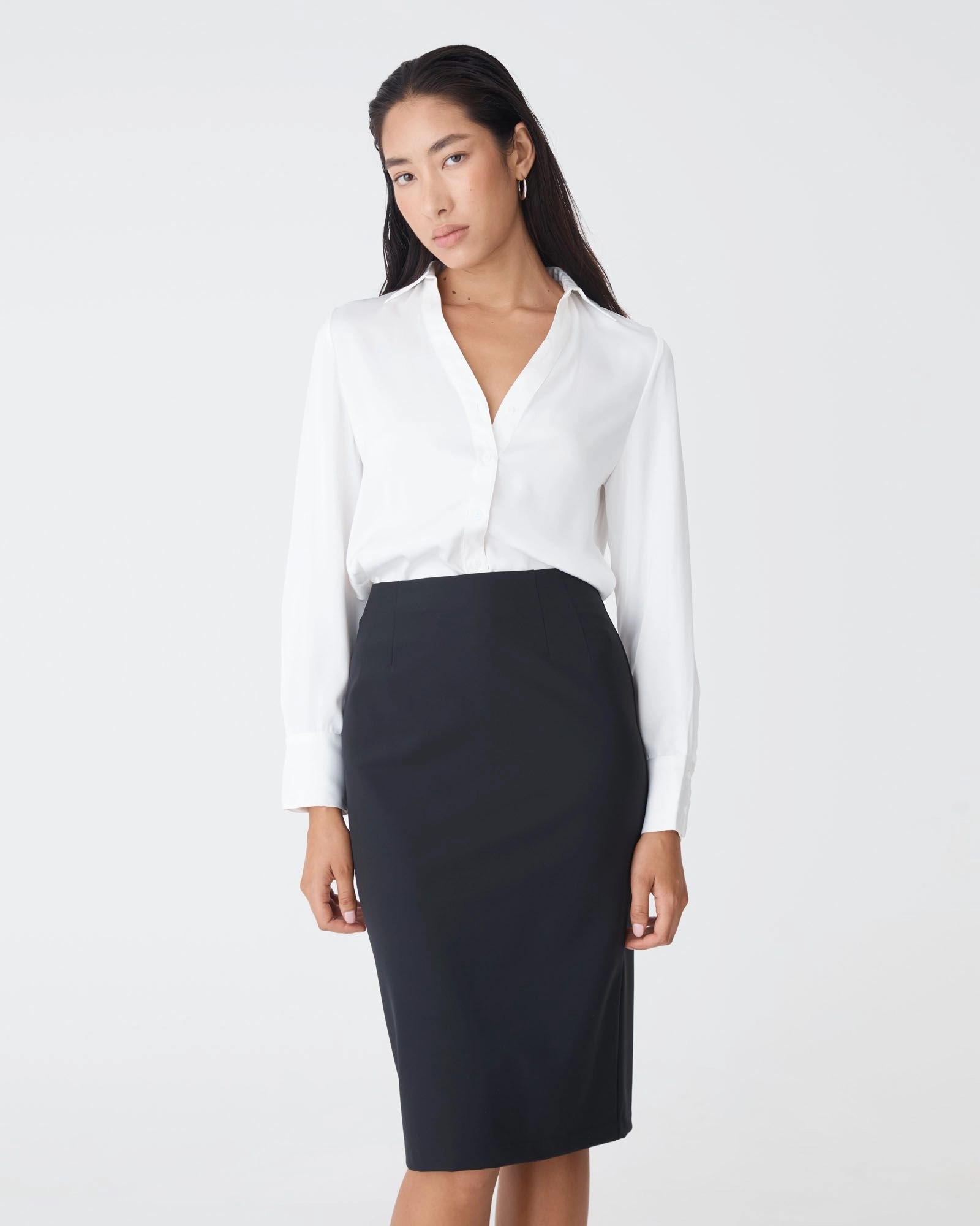 Forcast Clothing - Lila V-Neck Satin Blouse