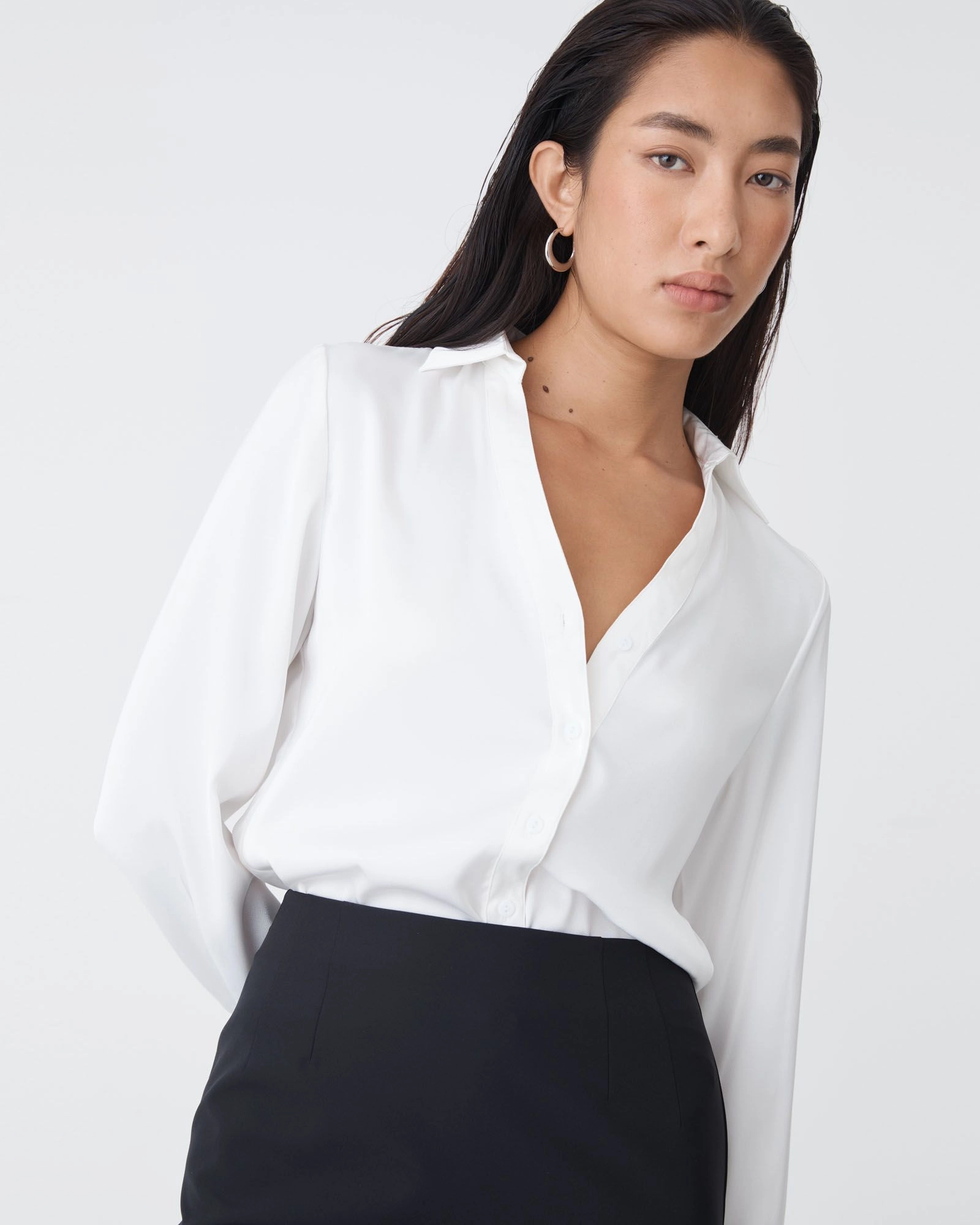 Forcast Clothing - Lila V-Neck Satin Blouse