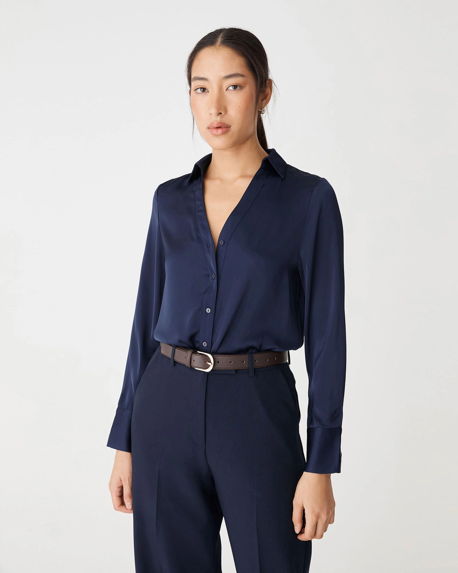 Forcast Clothing - Lila V-Neck Satin Blouse