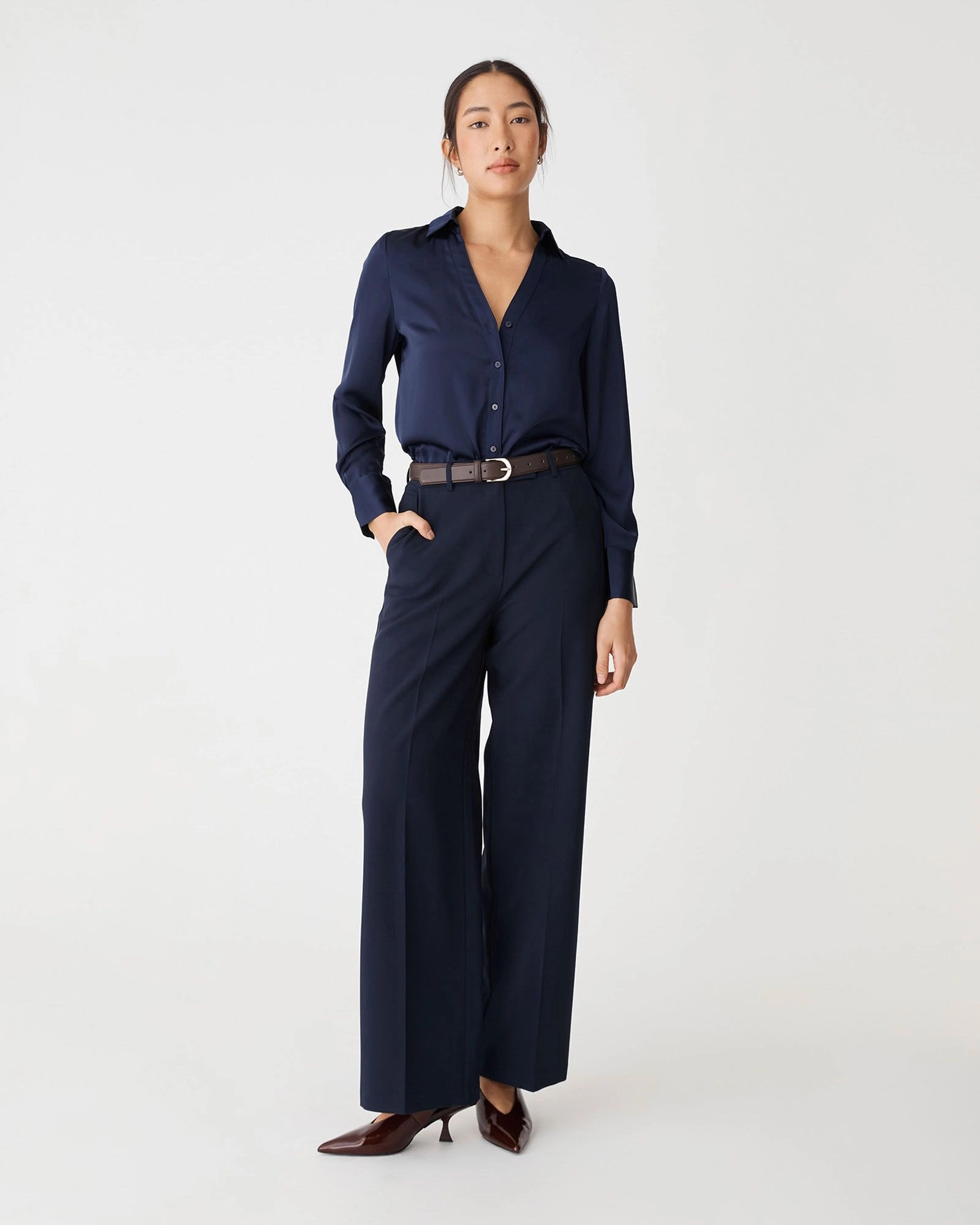 Forcast Clothing - Lila V-Neck Satin Blouse