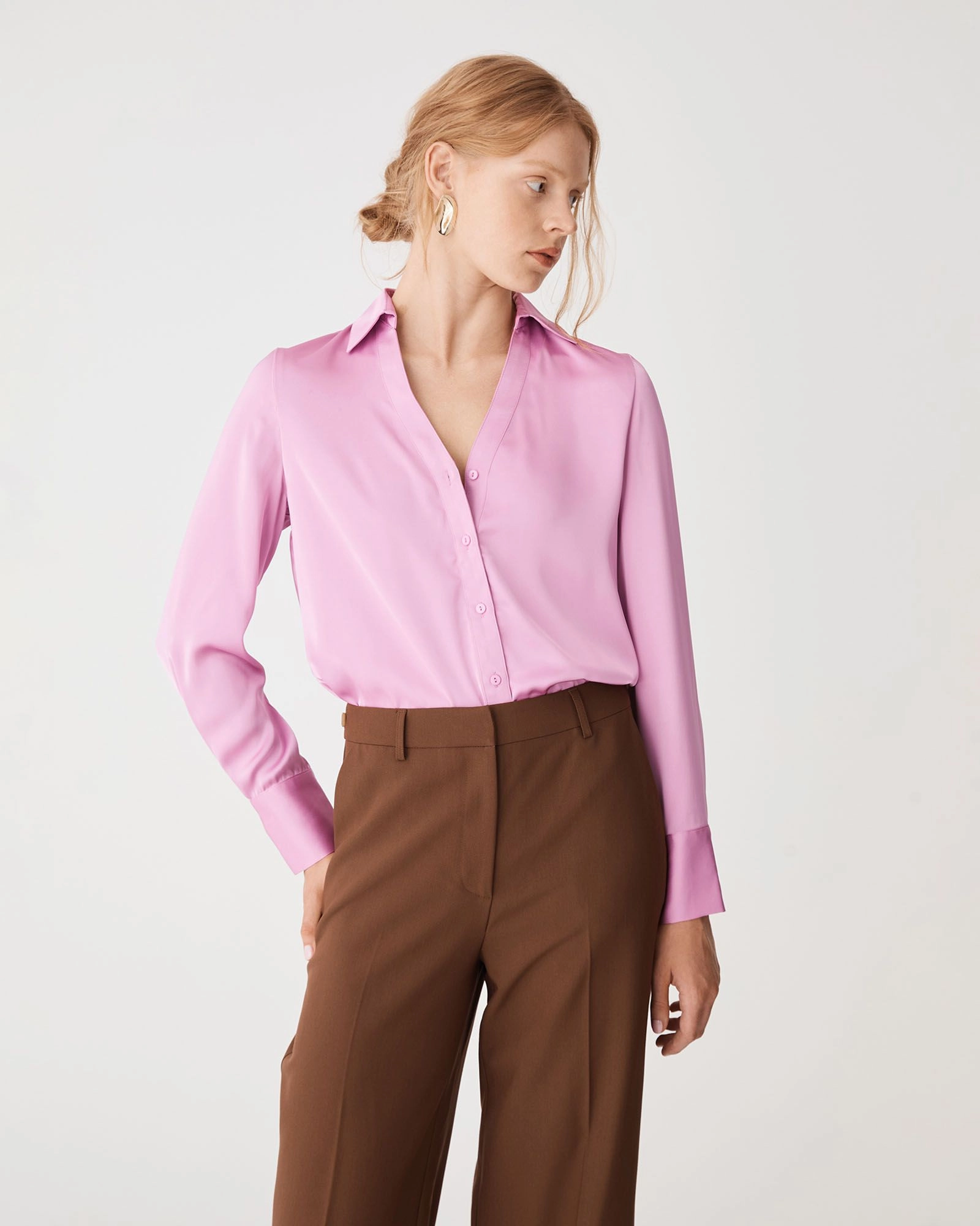 Forcast Clothing - Lila V-neck Satin Blouse