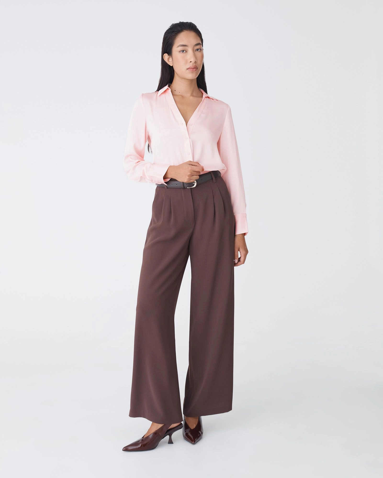 Forcast Clothing - Lila V-Neck Satin Blouse