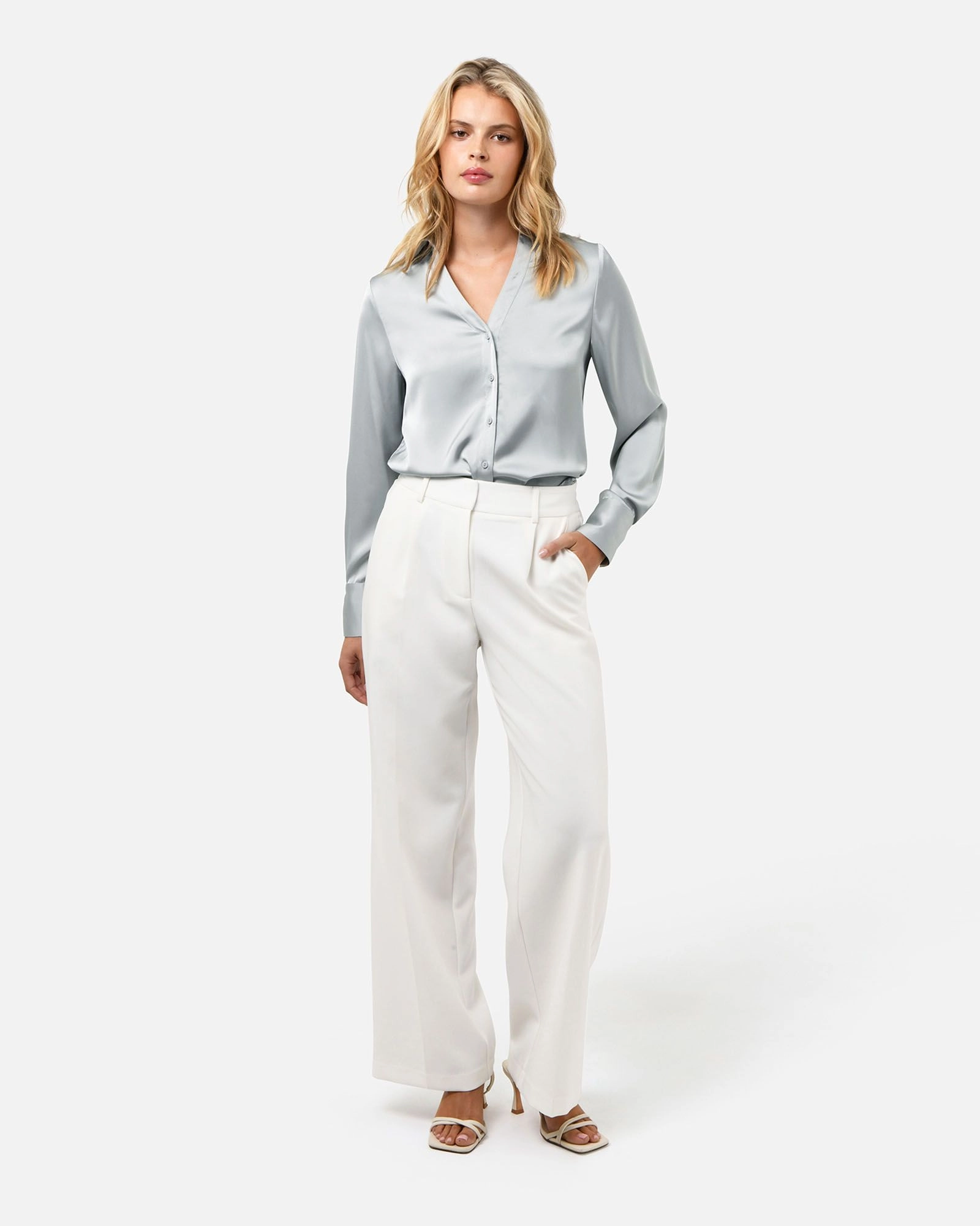 Forcast Clothing - Lila V-Neck Satin Blouse