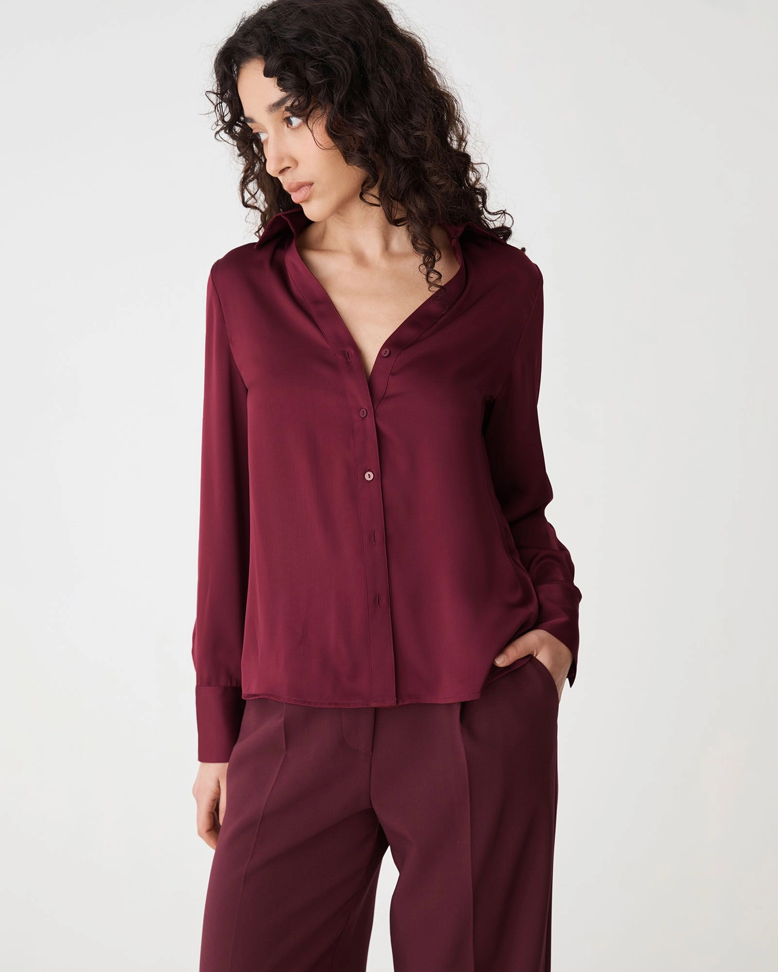 Forcast Clothing - Lila V-Neck Satin Blouse