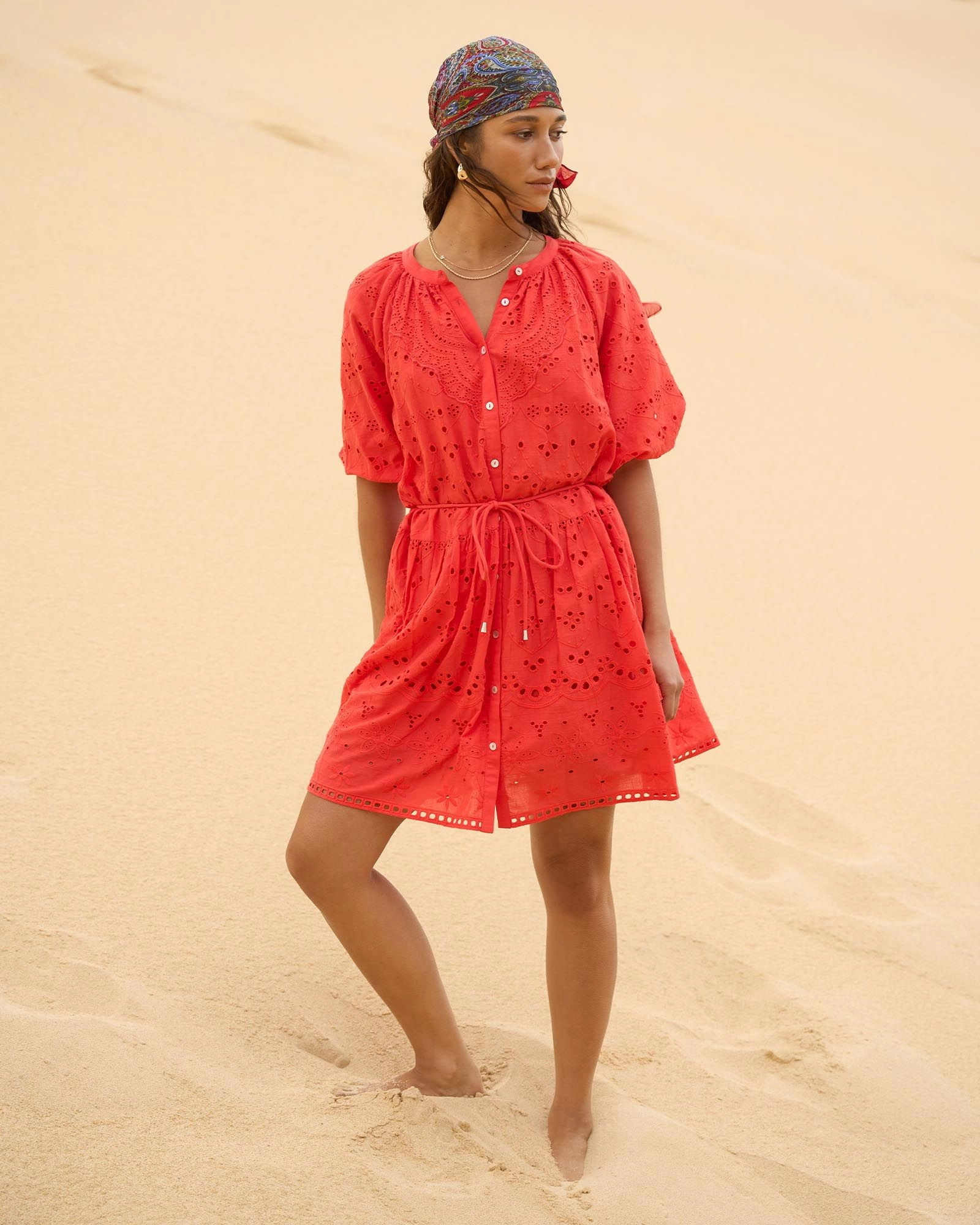 Forcast Clothing - Lola Broderie Tiered Dress