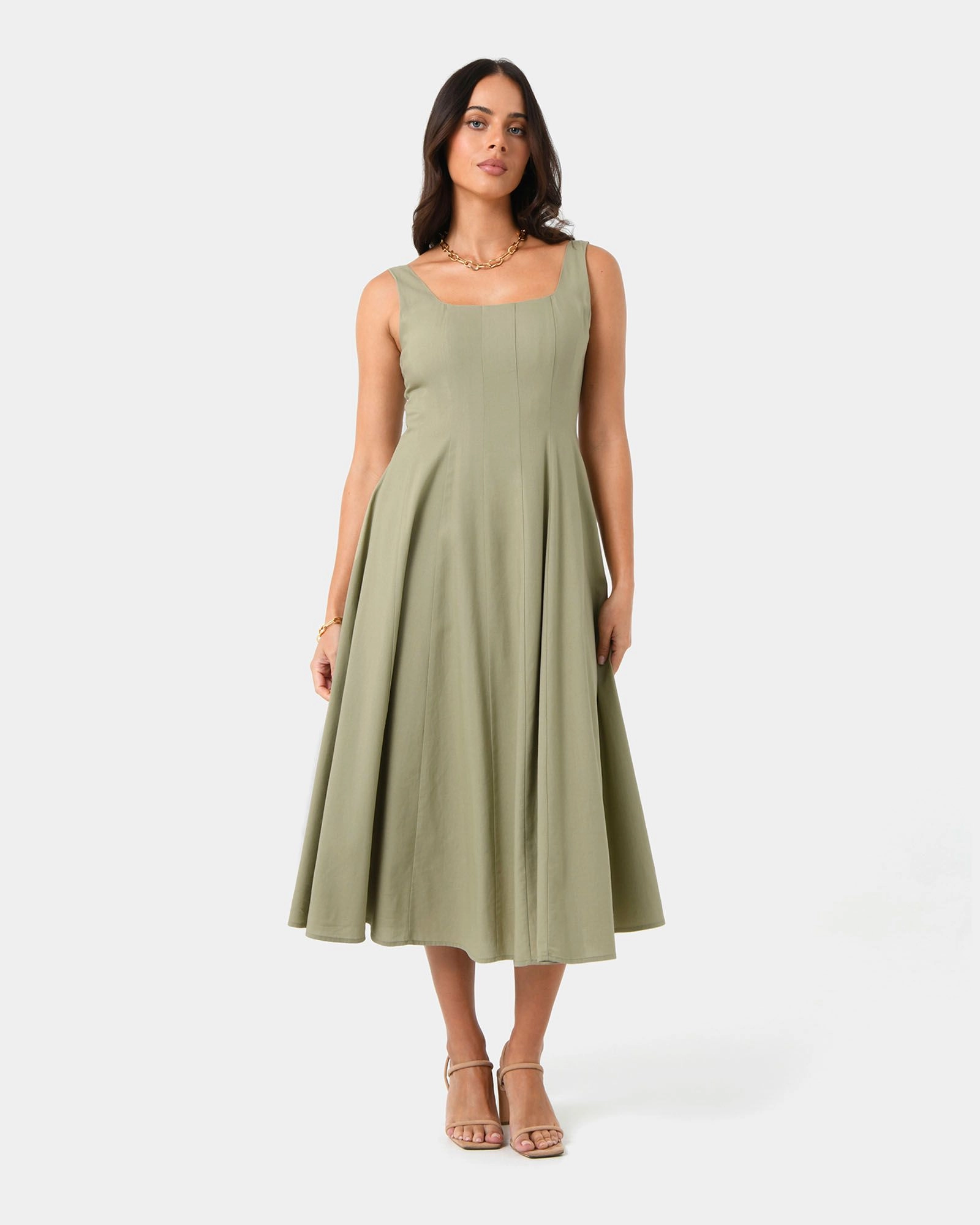Forcast  Clothing - Saira 2 A-line Linen Dress 