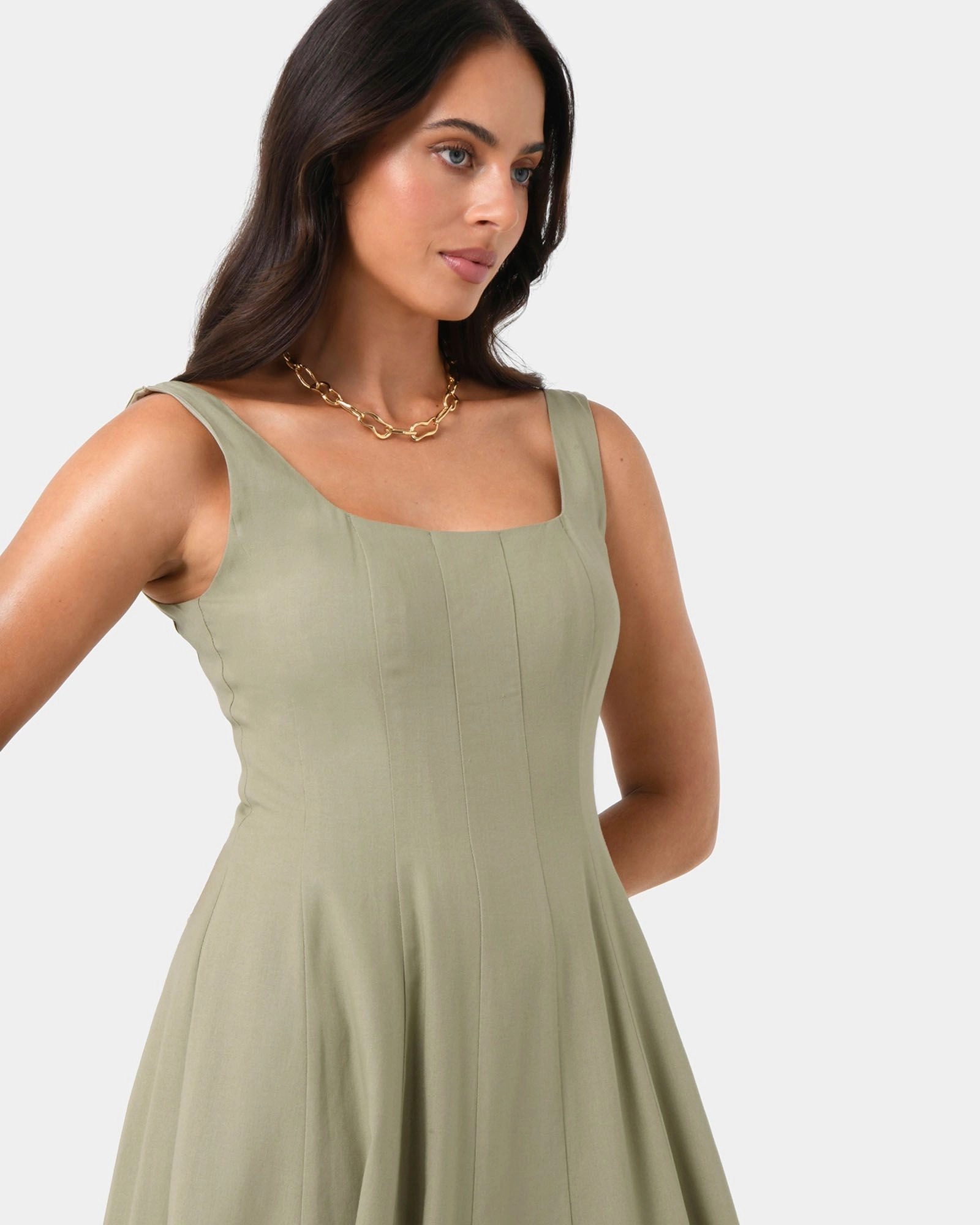 Forcast  Clothing - Saira 2 A-line Linen Dress 