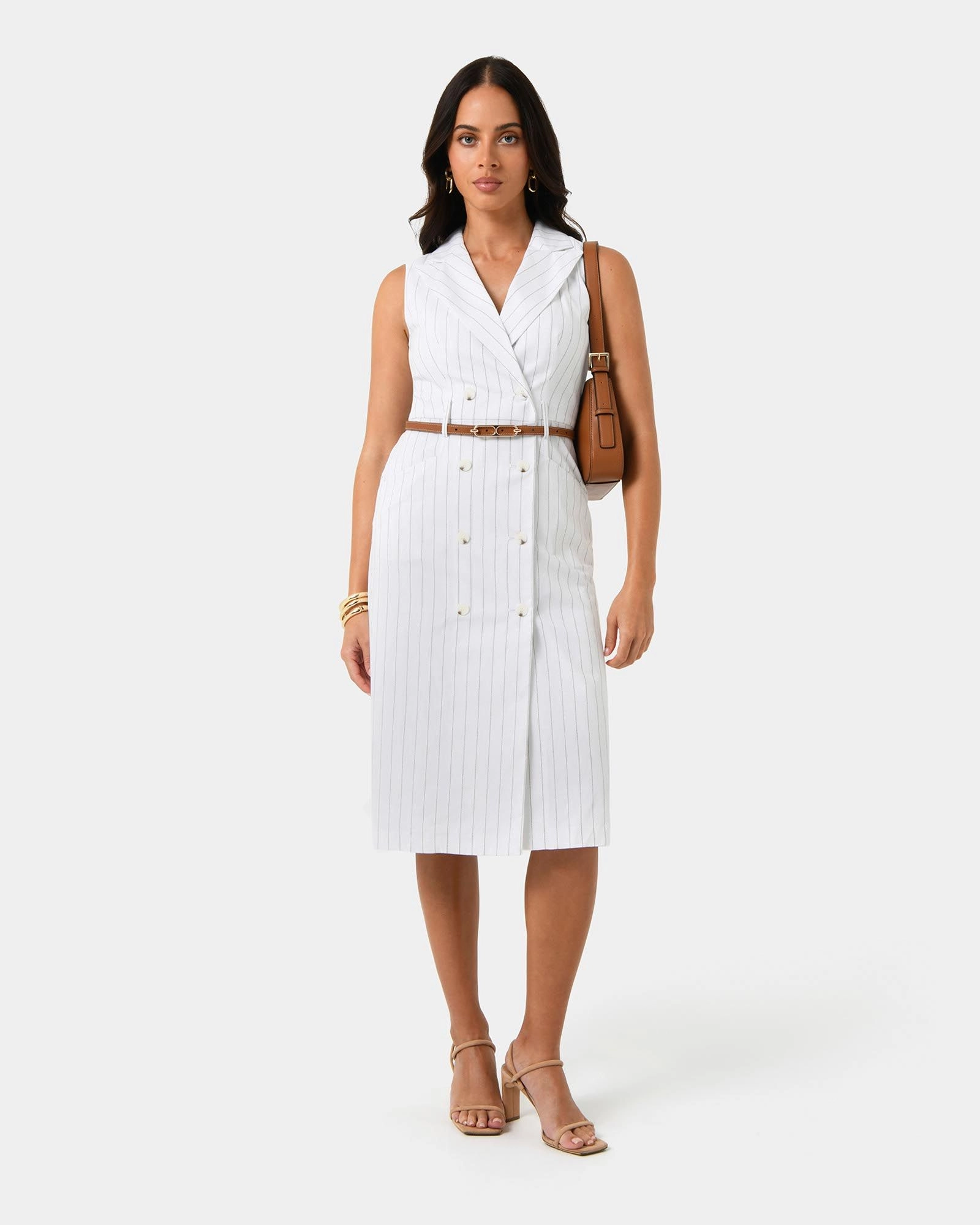 Forcast Clothing - Ria Stripe Cotton Blend Dress 