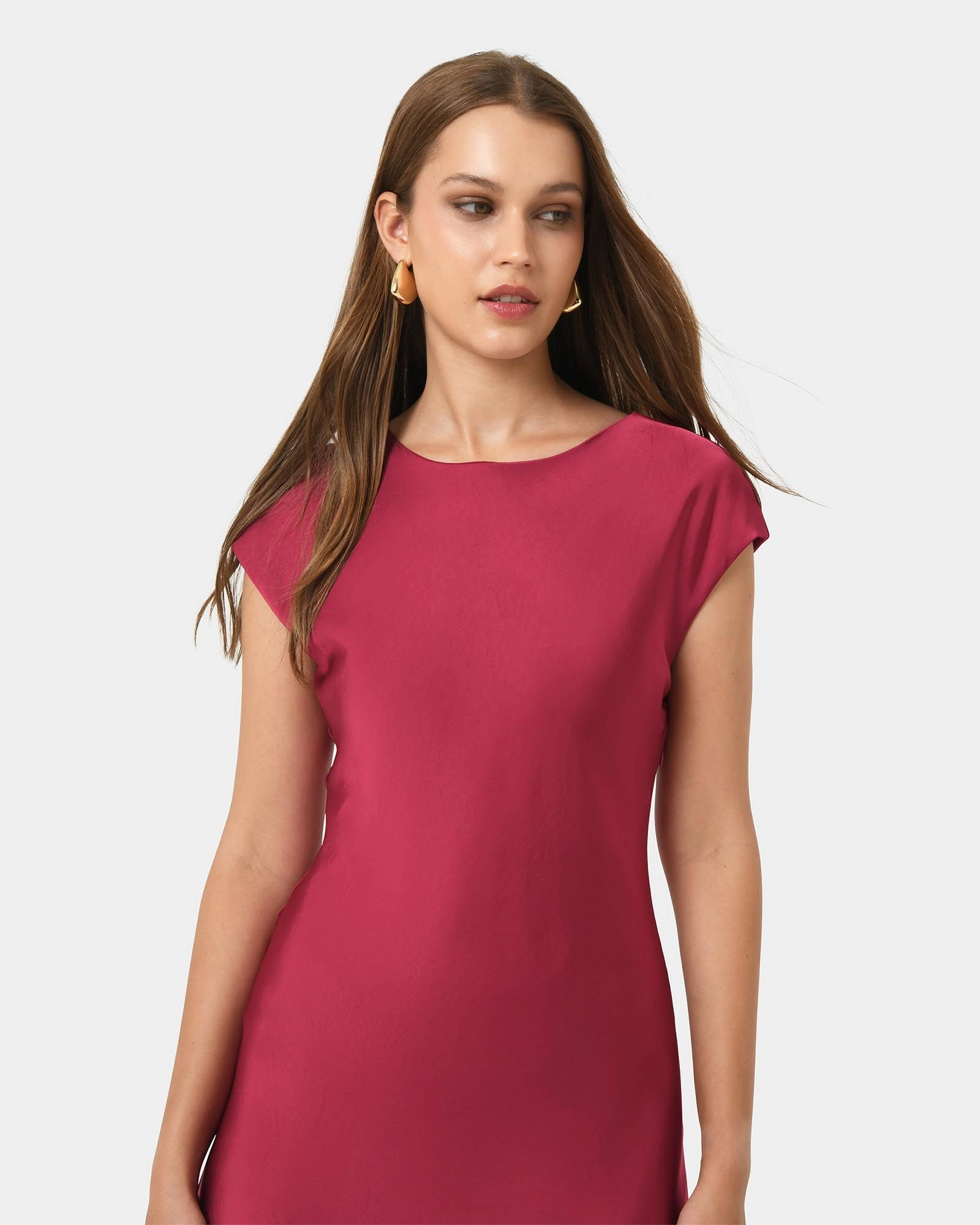 Forcast Clothing - Dulce Satin Midi Dress