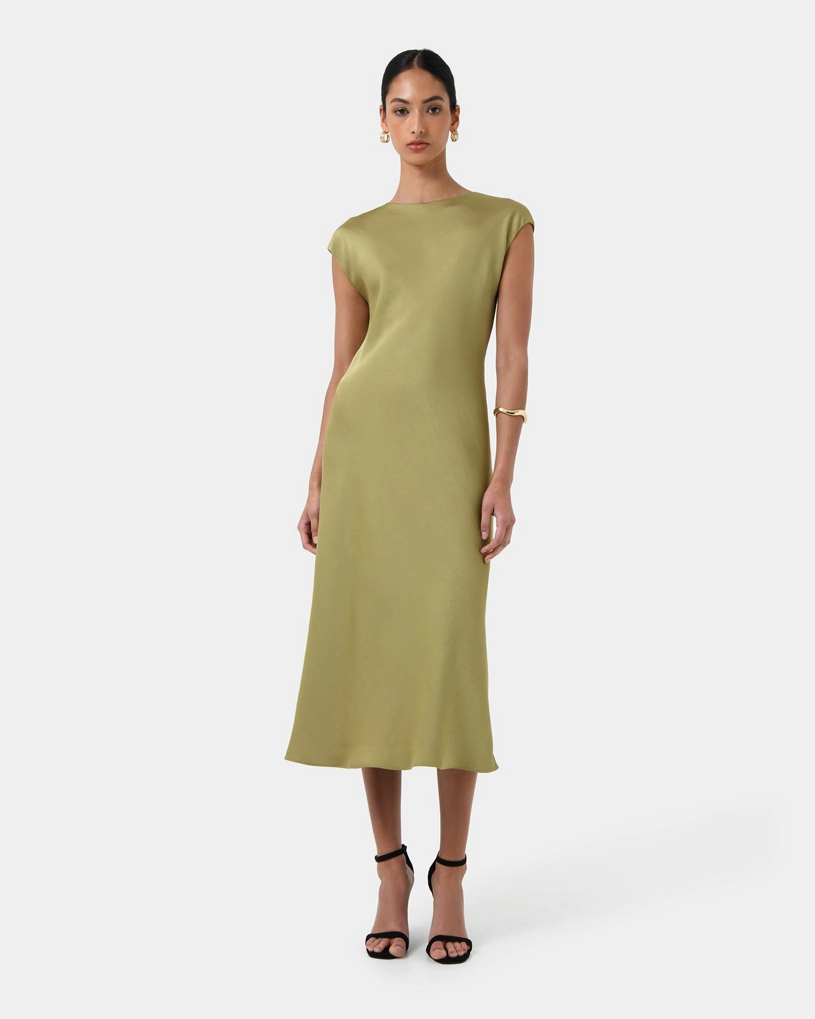 Forcast Clothing - Dulce Satin Midi Dress