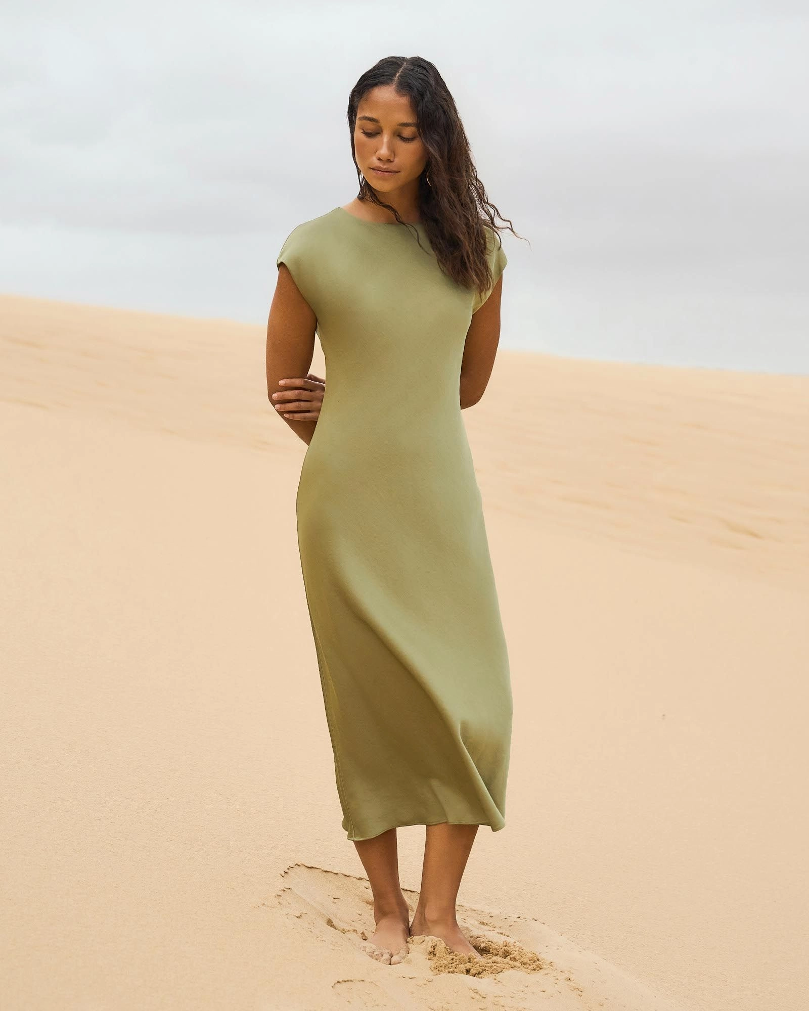 Forcast Clothing - Dulce Satin Midi Dress