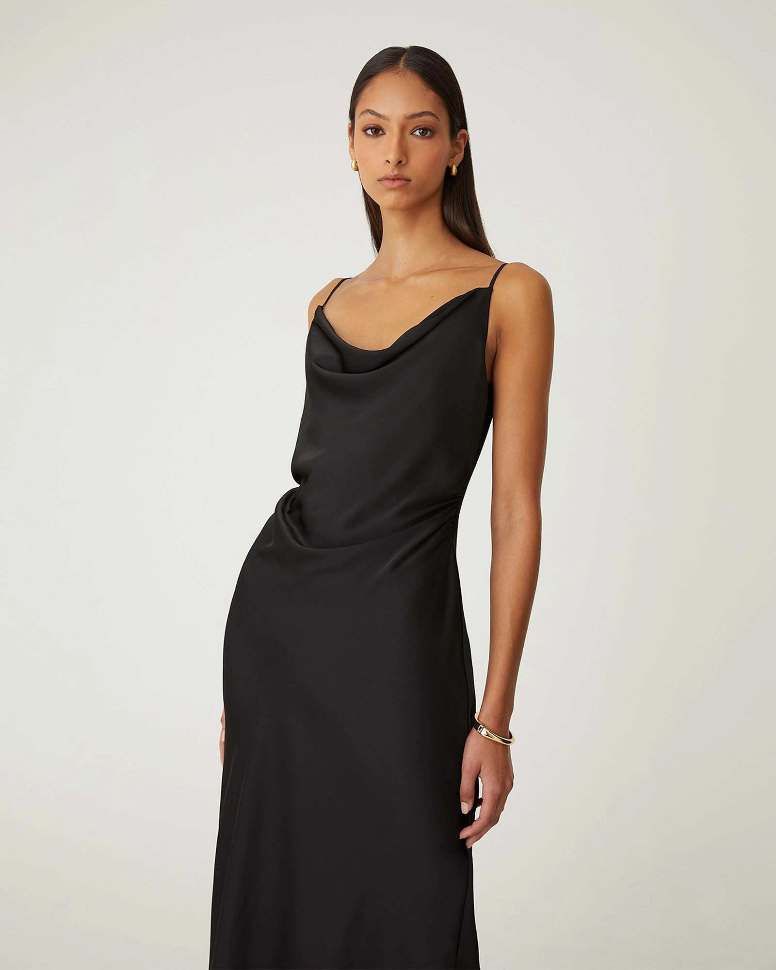 Forcast Clothing - Mae Side Ruched Satin Dress